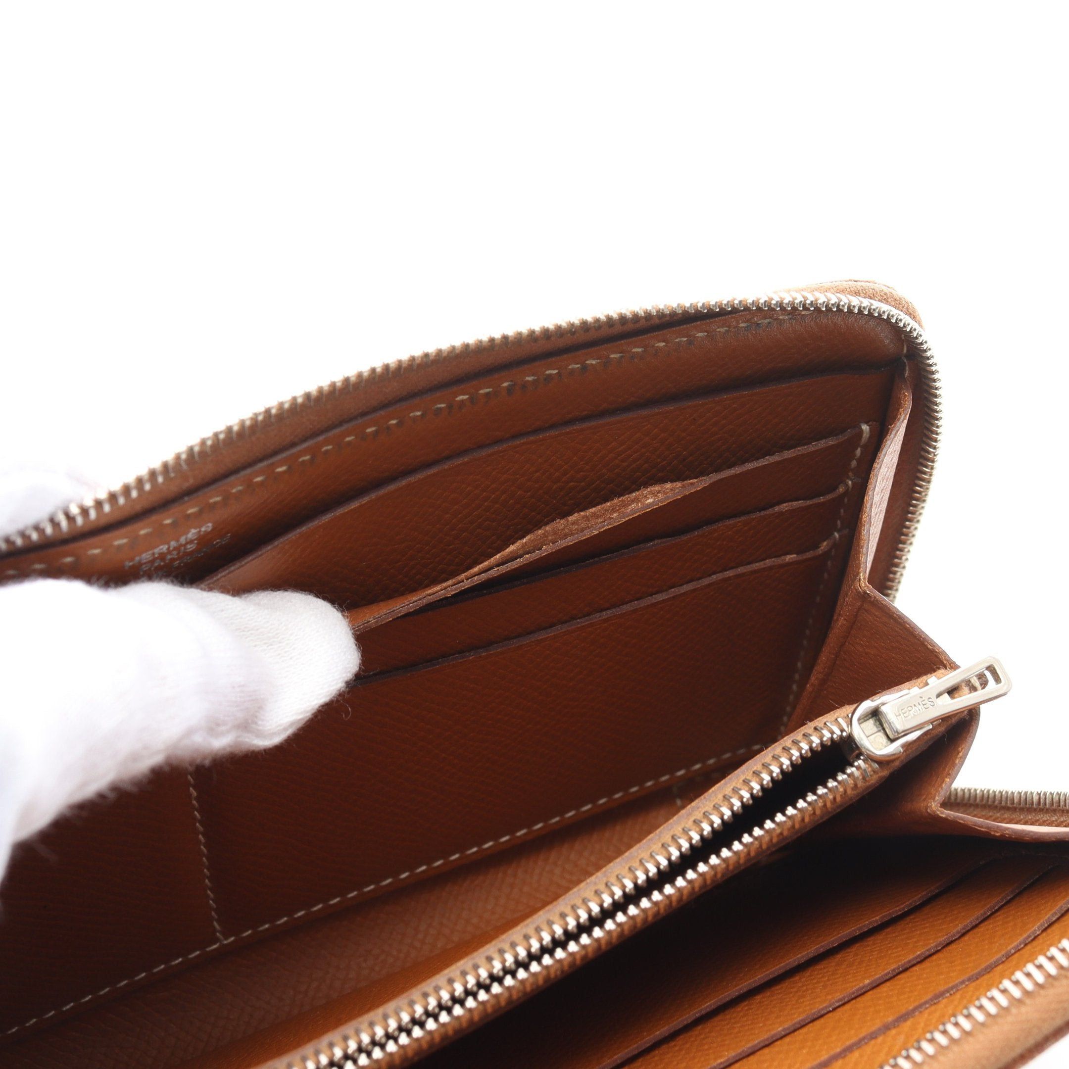 Hermes Hermes Azap Long Gold Round Zipper Wallet Veau Epsom Light Brown Silver Hardware □N Engraved Size ONE SIZE - 8 Thumbnail
