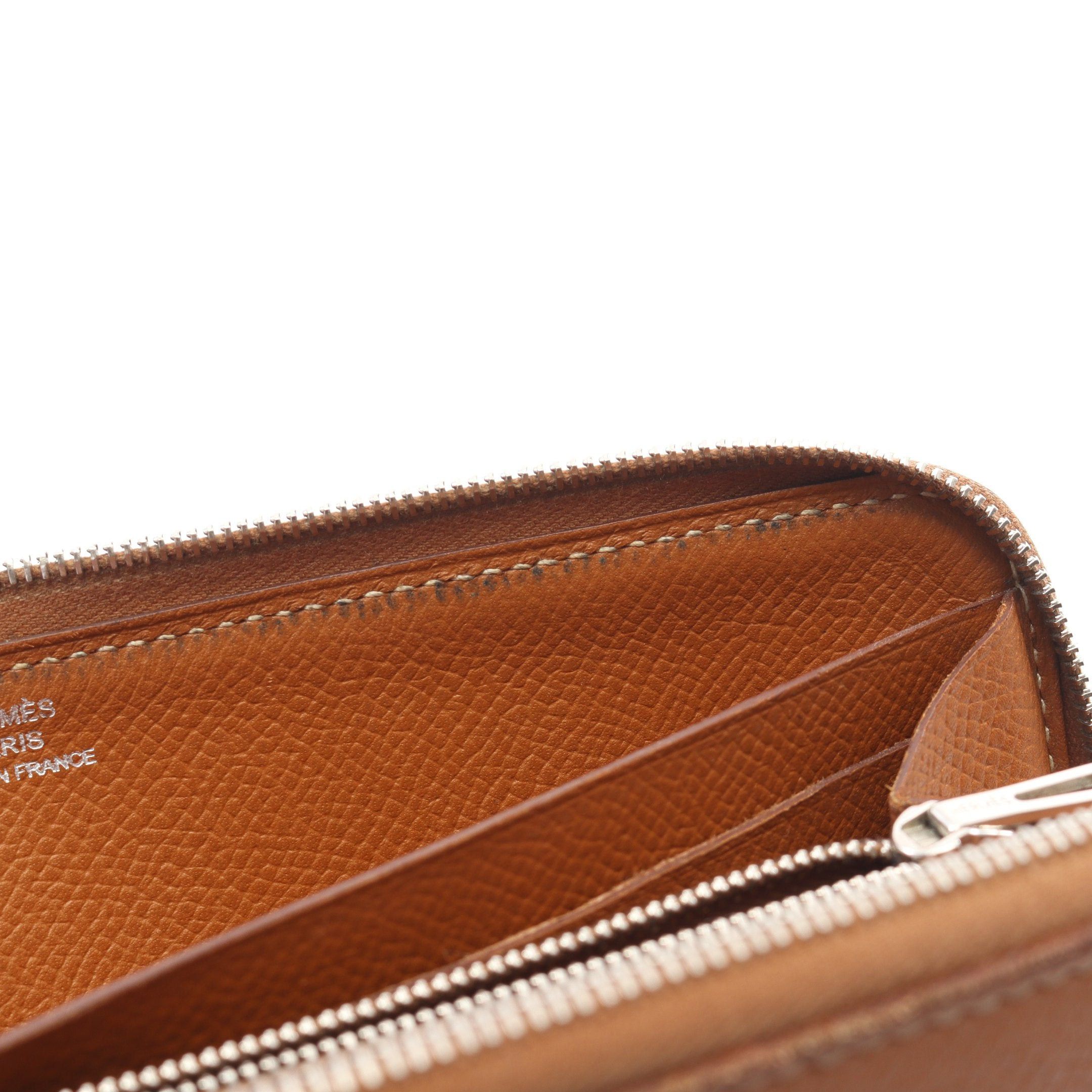 Hermes Hermes Azap Long Gold Round Zipper Wallet Veau Epsom Light Brown Silver Hardware □N Engraved Size ONE SIZE - 6 Thumbnail