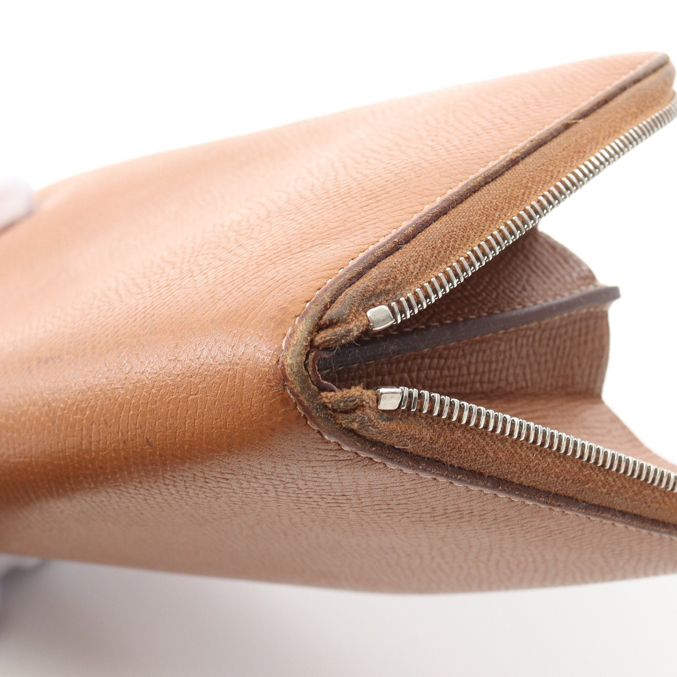 Hermes Hermes Azap Long Gold Round Zipper Wallet Veau Epsom Light Brown Silver Hardware □N Engraved Size ONE SIZE - 14 Thumbnail