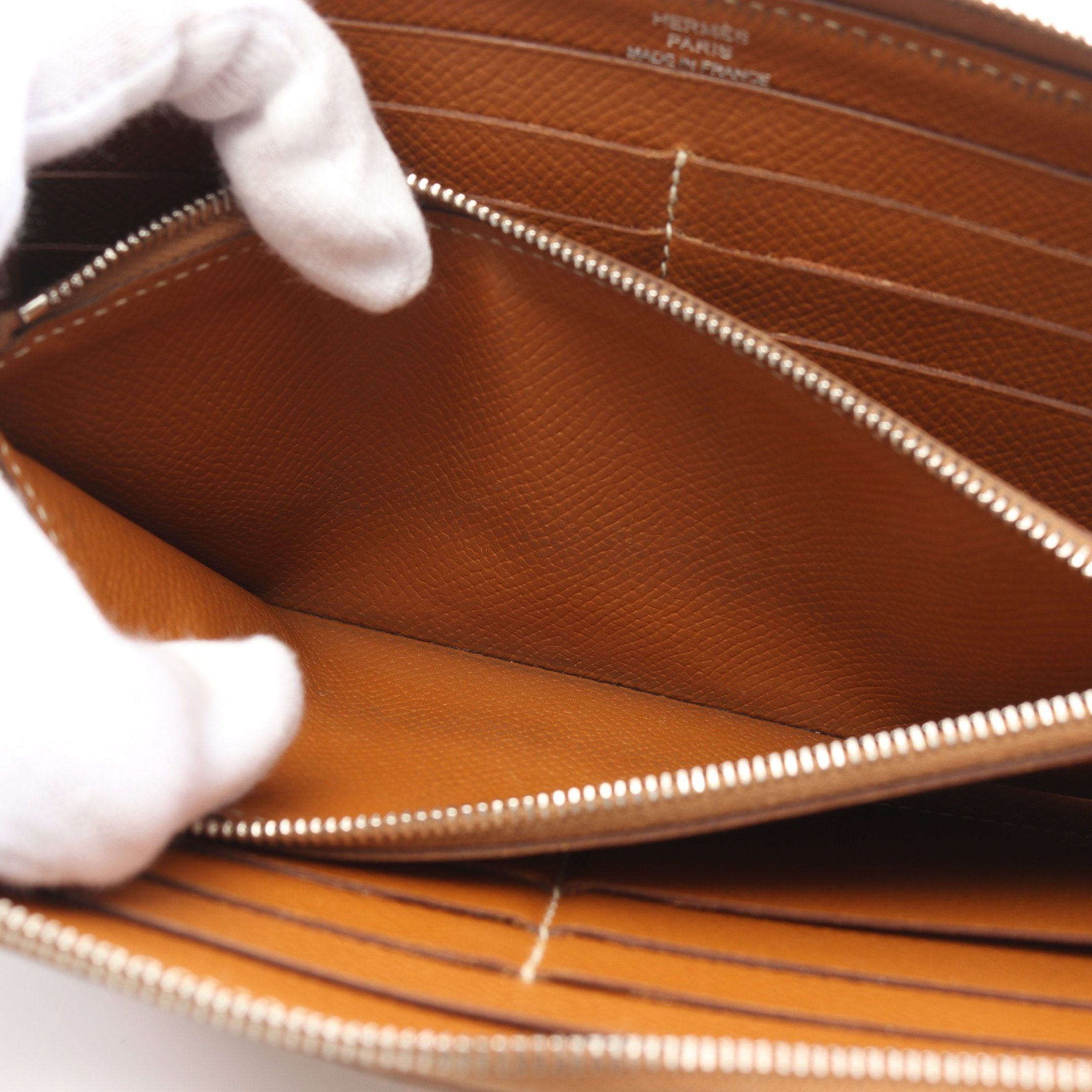 Hermes Hermes Azap Long Gold Round Zipper Wallet Veau Epsom Light Brown Silver Hardware □N Engraved Size ONE SIZE - 11 Thumbnail