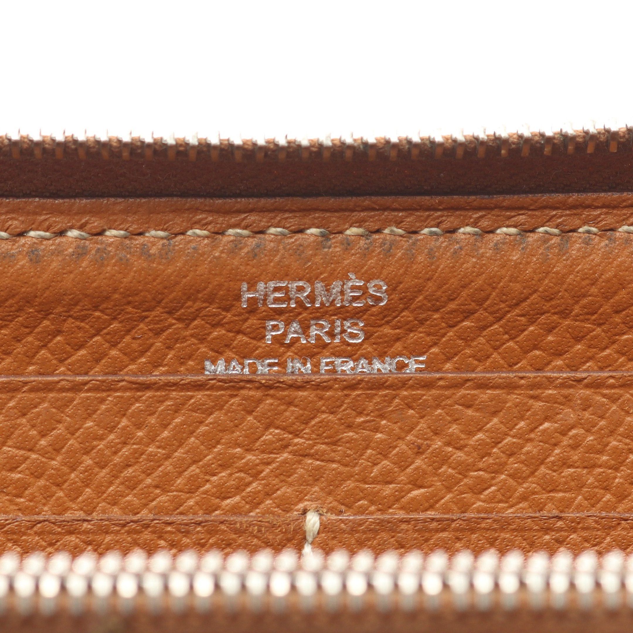 Hermes Hermes Azap Long Gold Round Zipper Wallet Veau Epsom Light Brown Silver Hardware □N Engraved Size ONE SIZE - 4 Thumbnail