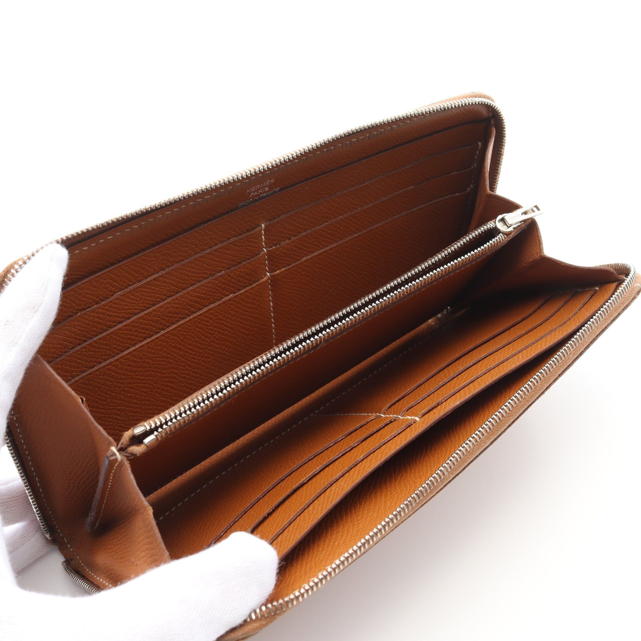 Hermes Hermes Azap Long Gold Round Zipper Wallet Veau Epsom Light Brown Silver Hardware □N Engraved Size ONE SIZE - 3 Thumbnail