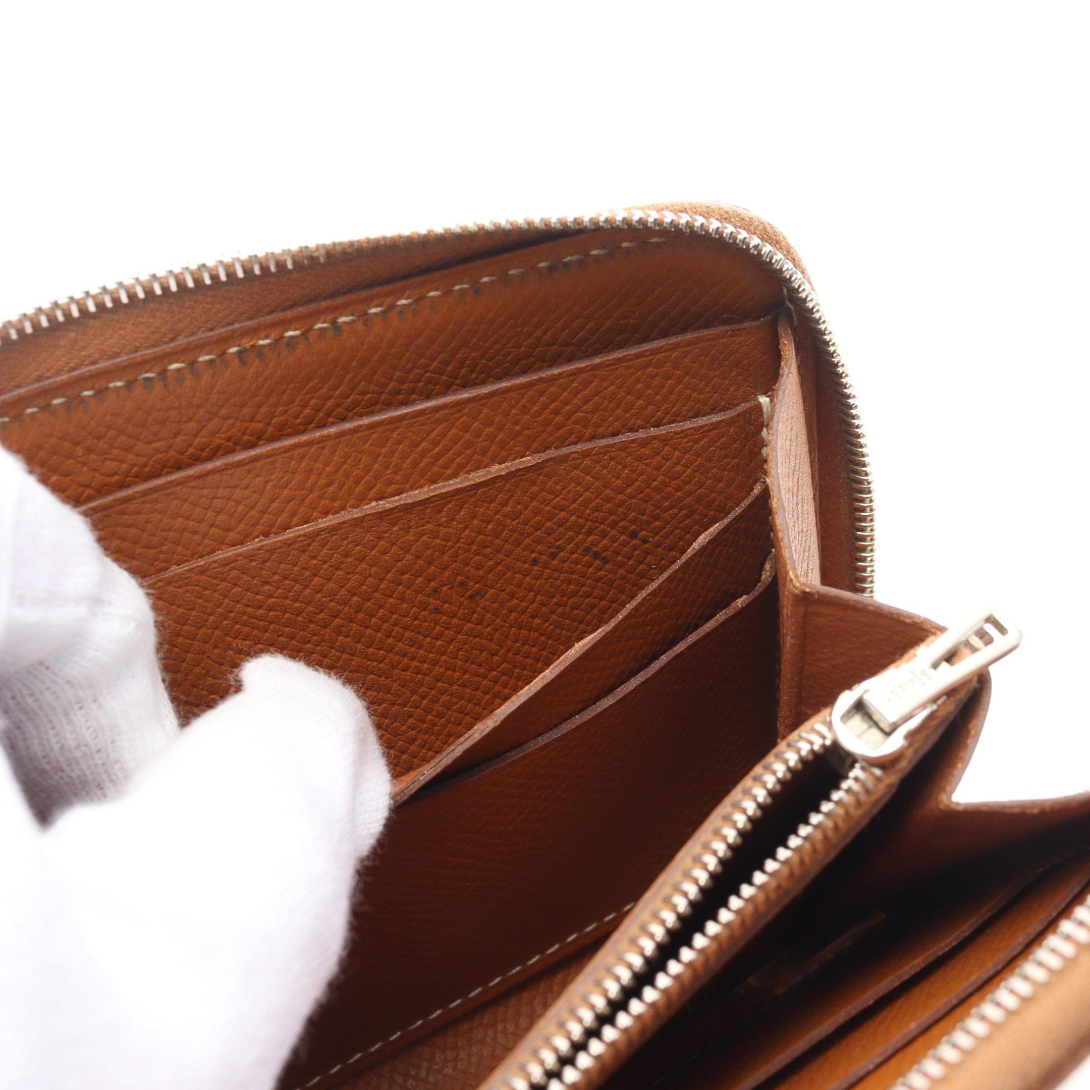 Hermes Hermes Azap Long Gold Round Zipper Wallet Veau Epsom Light Brown Silver Hardware □N Engraved Size ONE SIZE - 9 Thumbnail