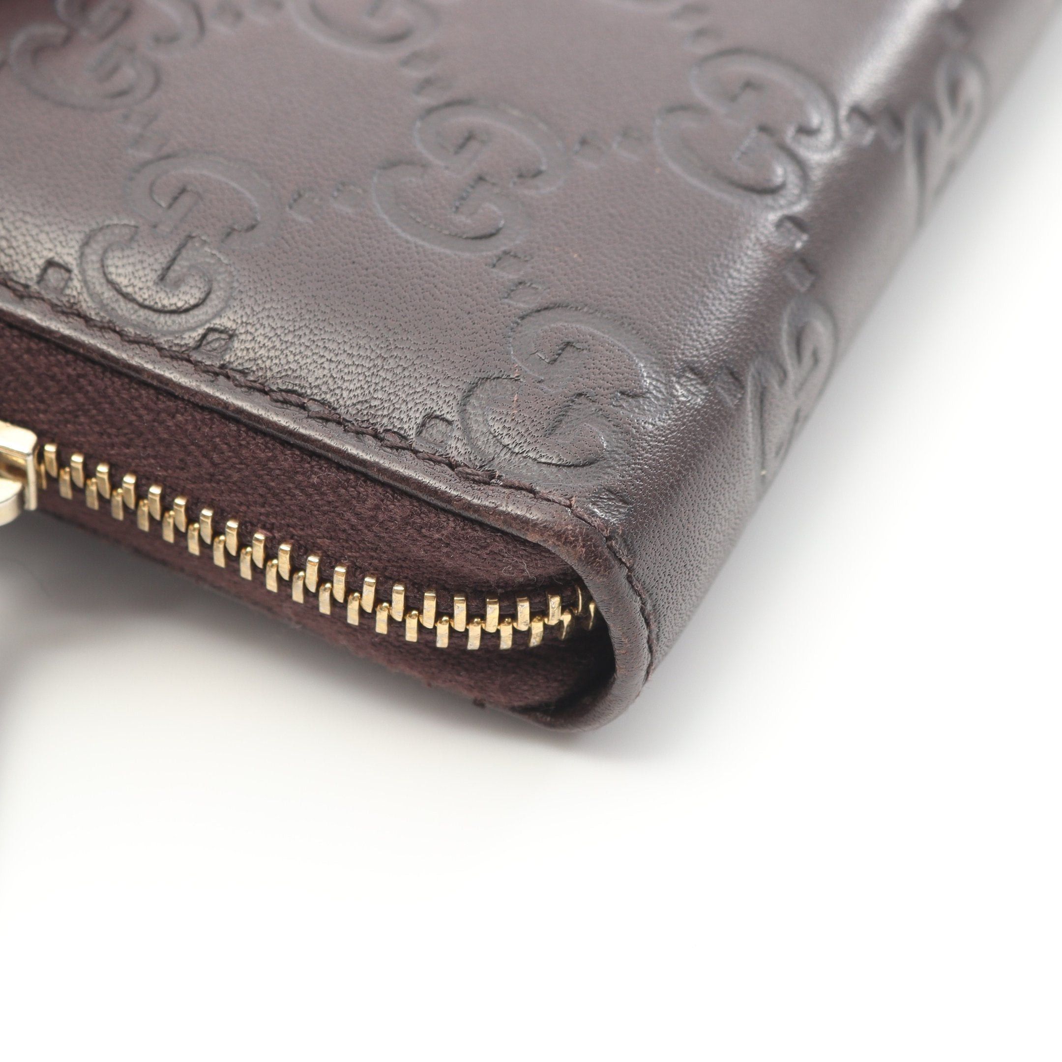 Gucci Gucci Gucci Sima Round Zipper Long Wallet Leather Brown Size ONE SIZE - 8 Thumbnail