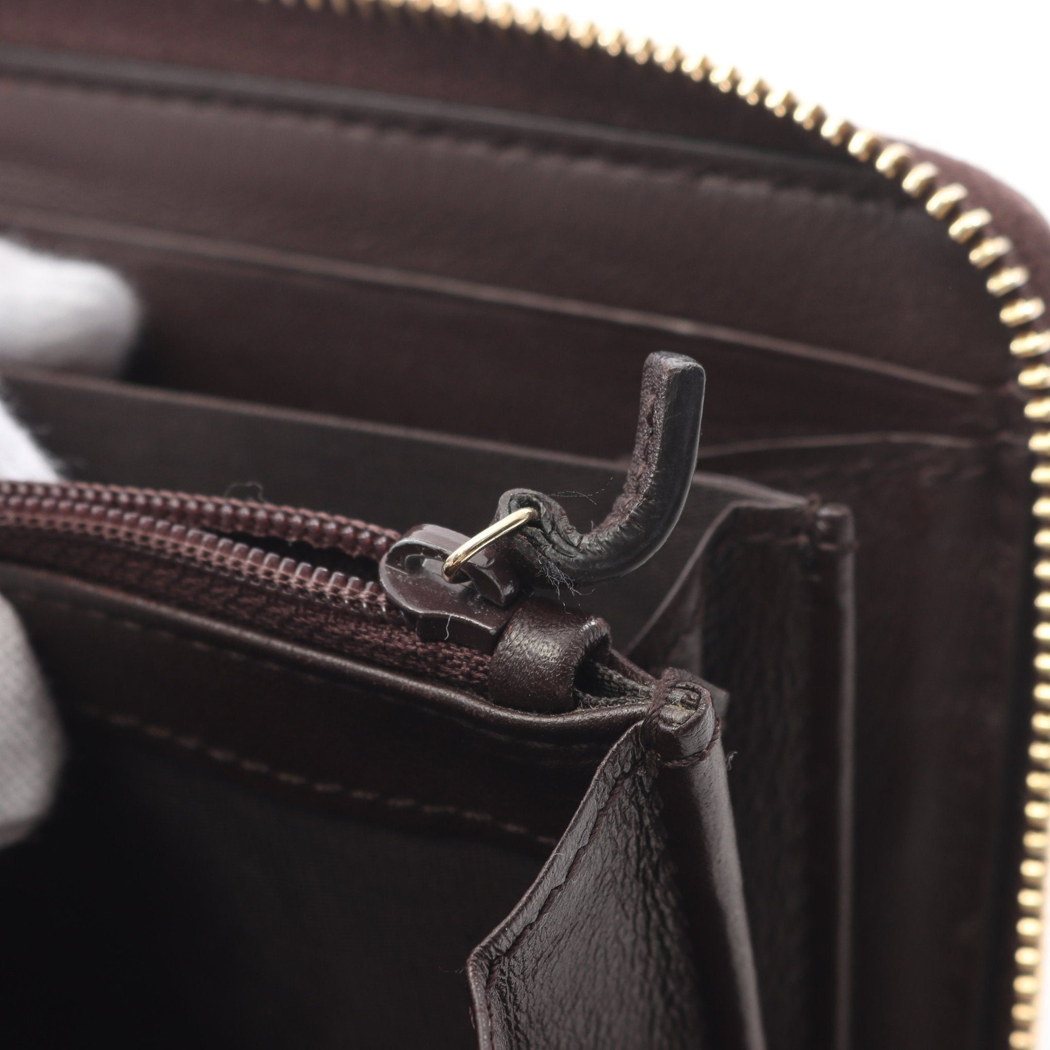 Gucci Gucci Gucci Sima Round Zipper Long Wallet Leather Brown Size ONE SIZE - 7 Thumbnail