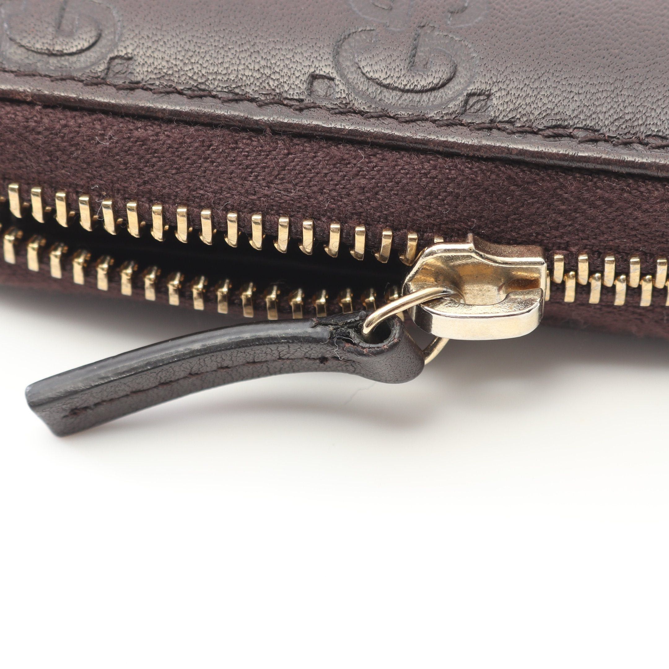 Gucci Gucci Gucci Sima Round Zipper Long Wallet Leather Brown Size ONE SIZE - 12 Thumbnail