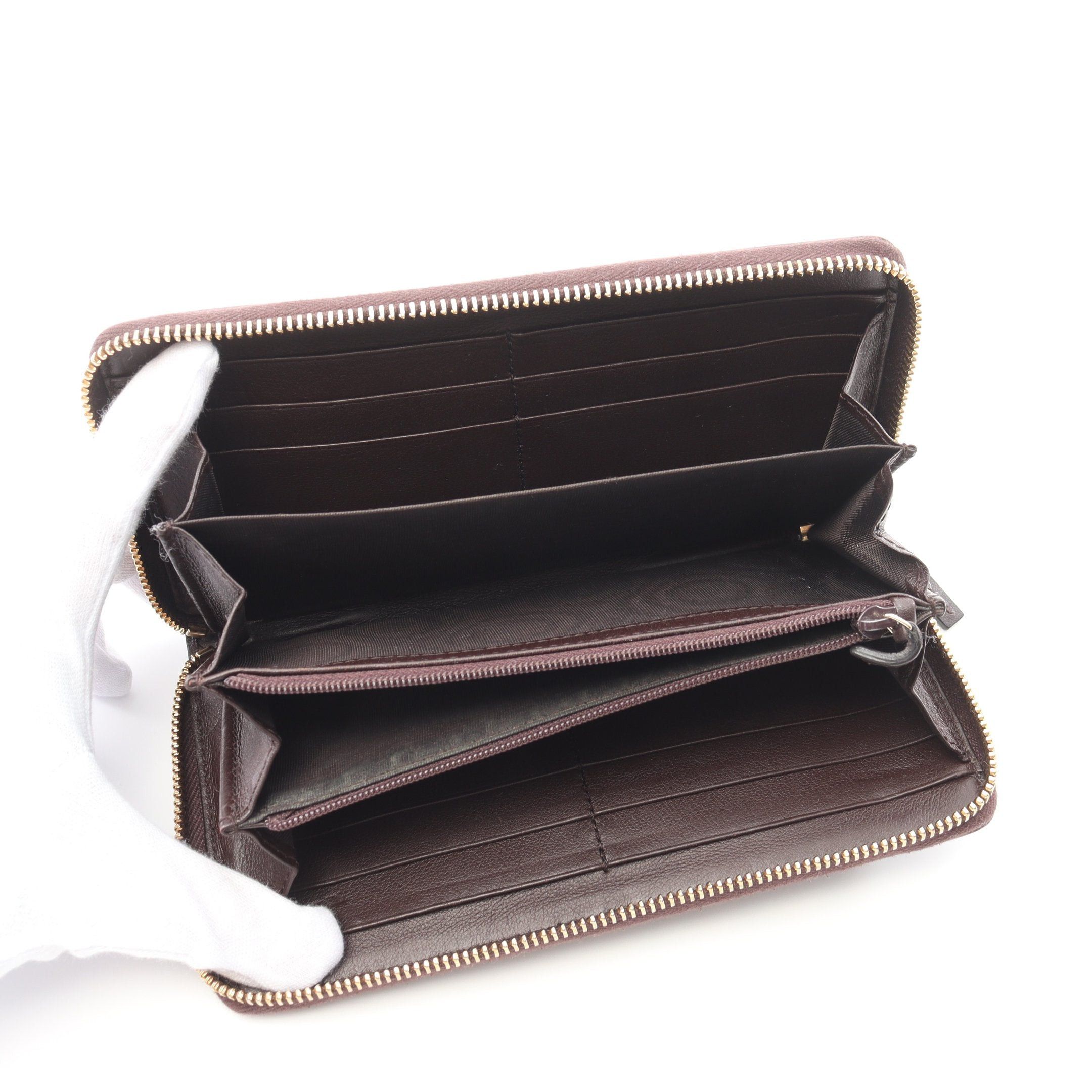 Gucci Gucci Gucci Sima Round Zipper Long Wallet Leather Brown Size ONE SIZE - 3 Thumbnail
