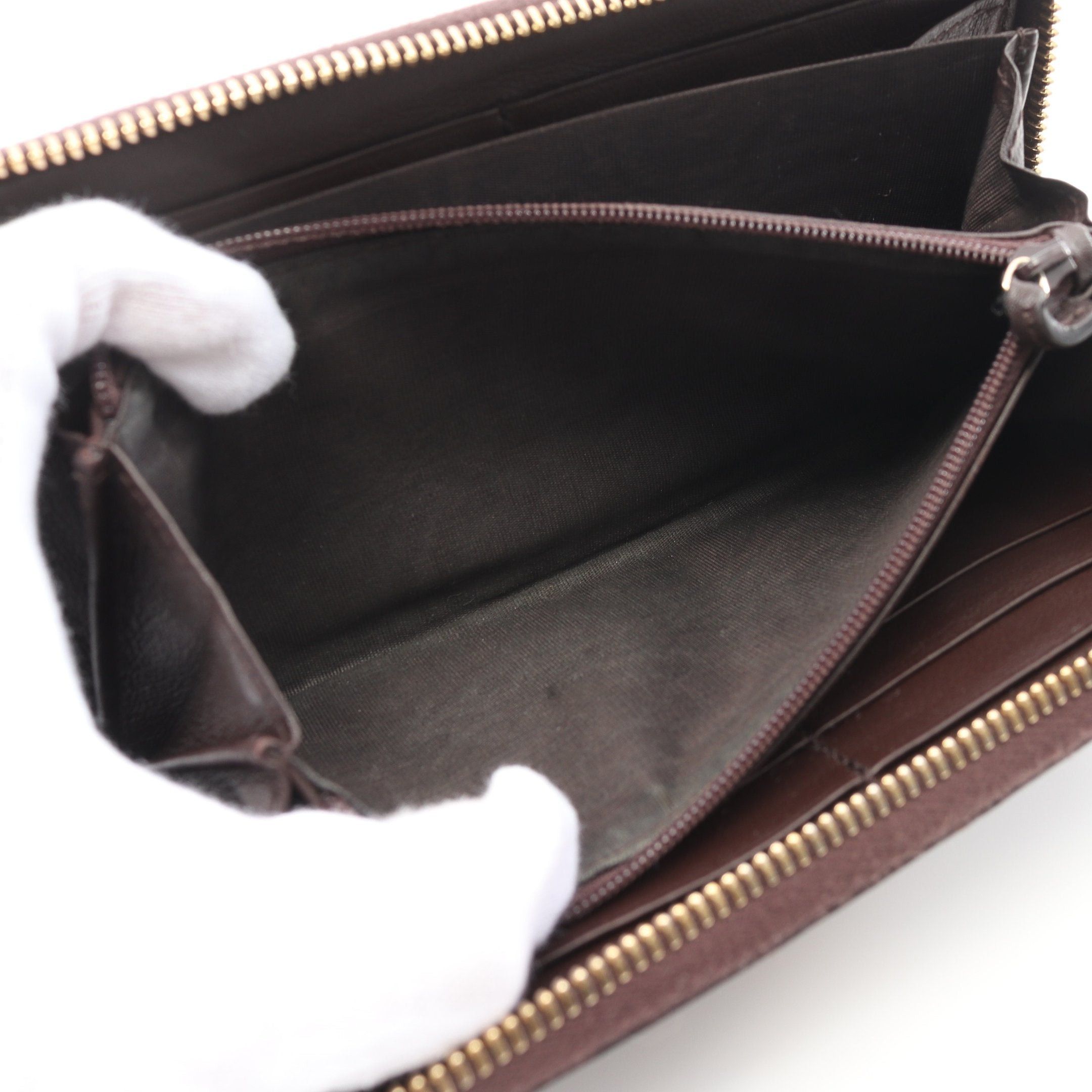 Gucci Gucci Gucci Sima Round Zipper Long Wallet Leather Brown Size ONE SIZE - 5 Thumbnail