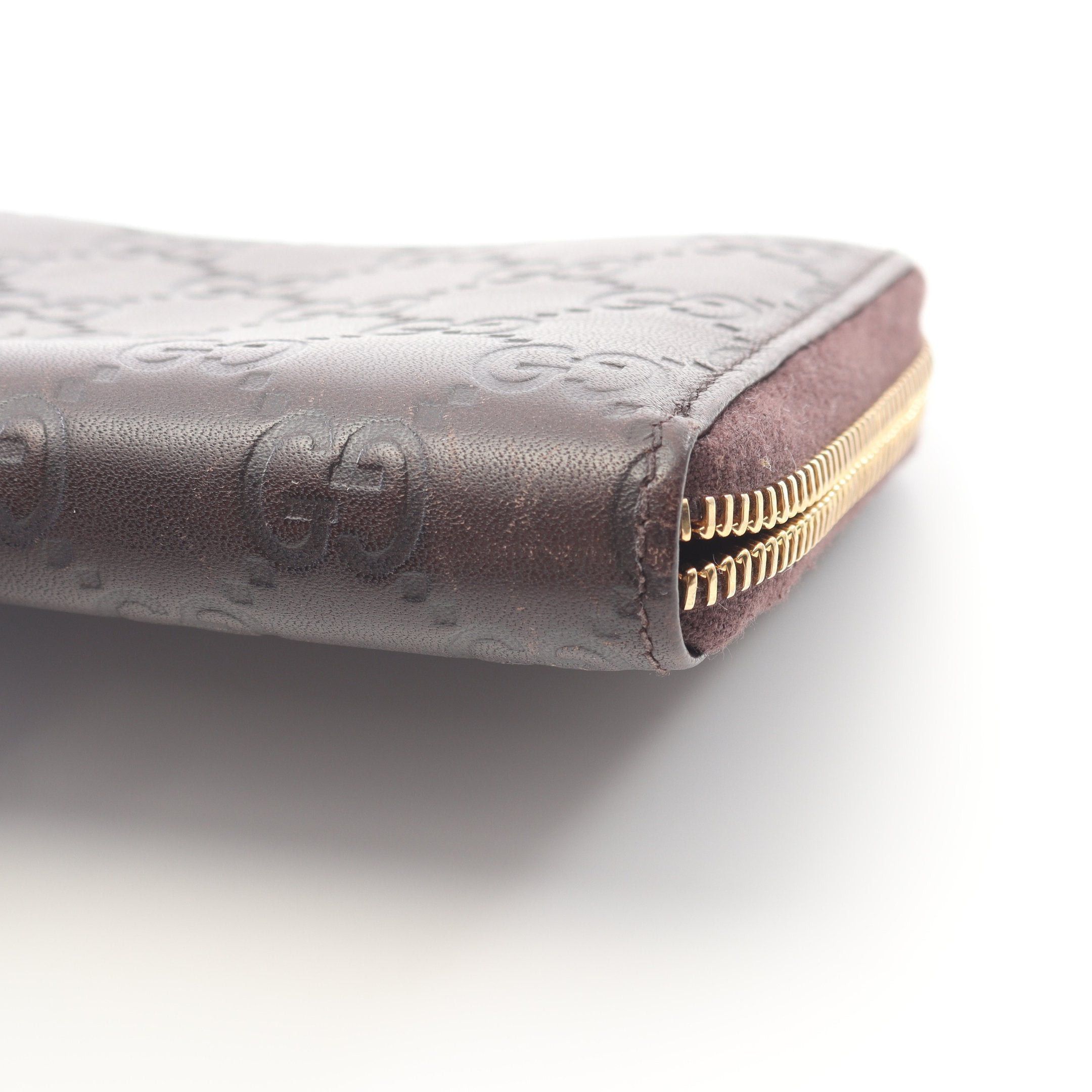 Gucci Gucci Gucci Sima Round Zipper Long Wallet Leather Brown Size ONE SIZE - 9 Thumbnail