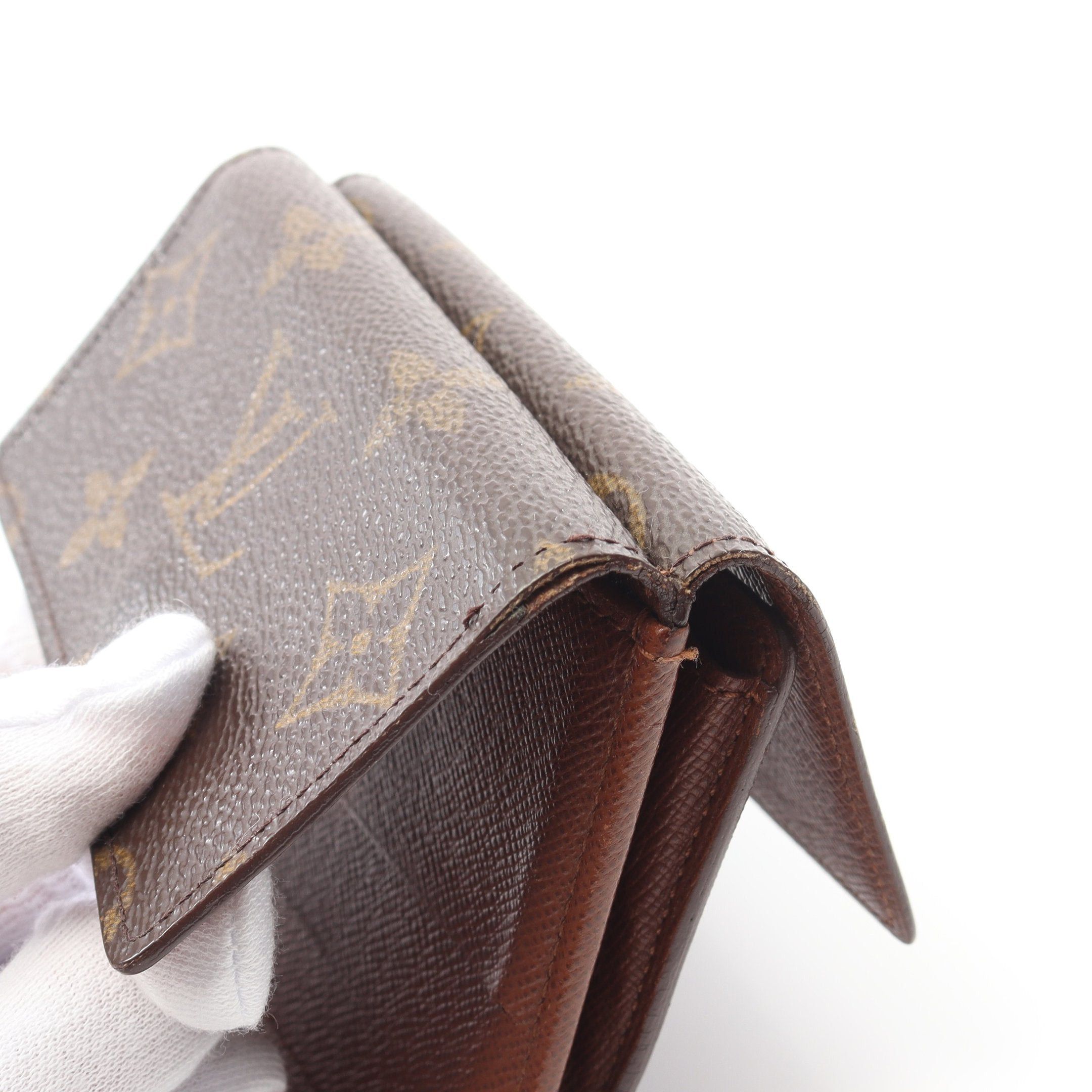 Louis Vuitton Louis Vuitton Porto Monnaie Bie Cult Credit Monogram Trifold Wallet Double Hook Leather Brown Size ONE SIZE - 9 Thumbnail