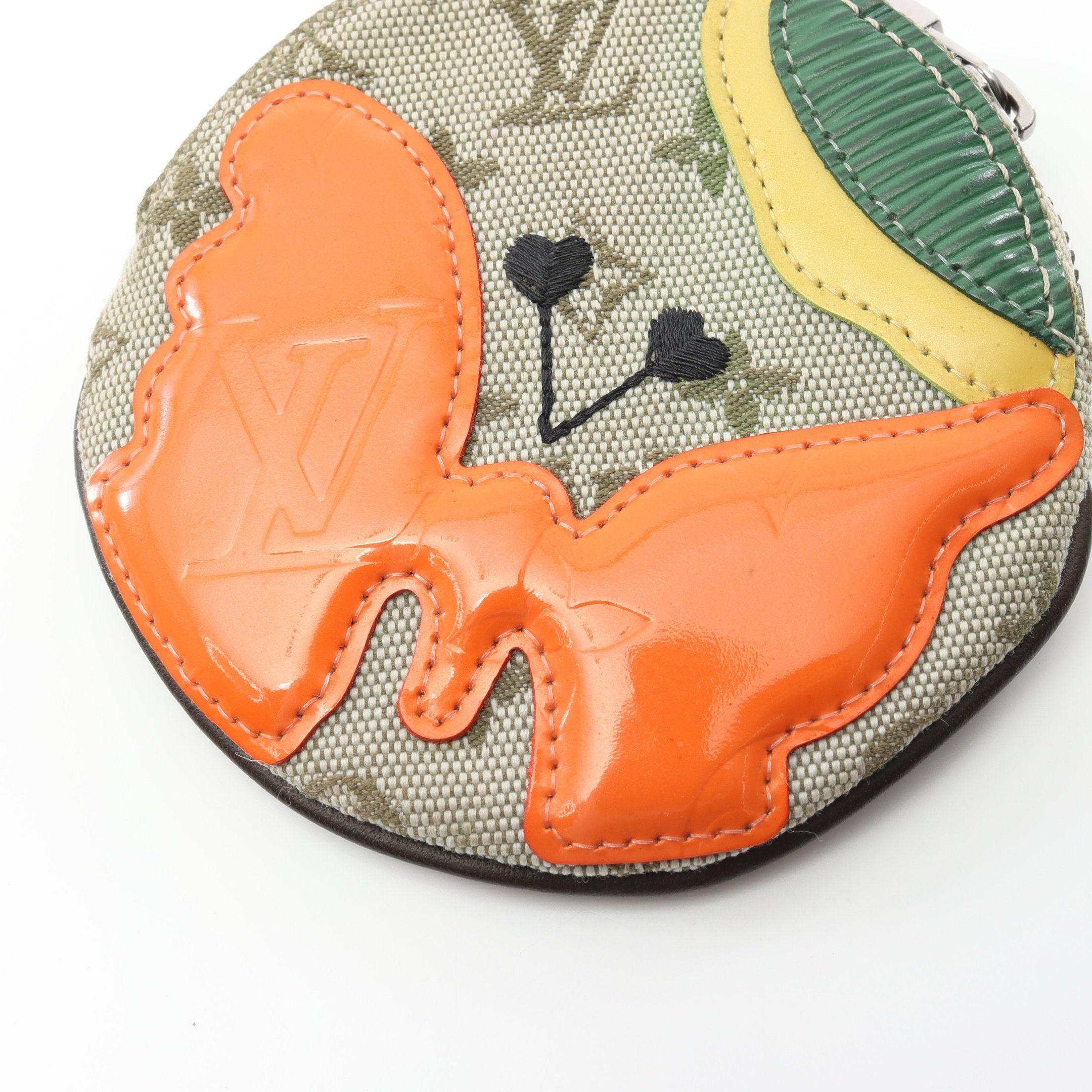 Louis Vuitton Louis Vuitton Conte De Fe Porte-Monnaie Ron Coin Purse Canvas Leather Khaki Green Orange Brown Size ONE SIZE - 9 Thumbnail