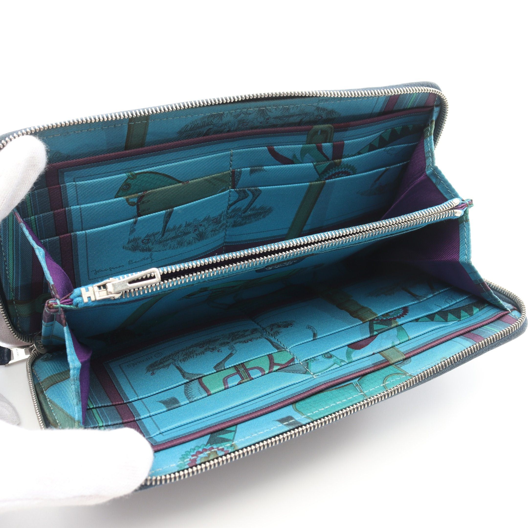 Hermes Hermes Azap Long Round Zipper Wallet Veau Epsom Navy Silver Hardware □N Engraved Size ONE SIZE - 3 Thumbnail