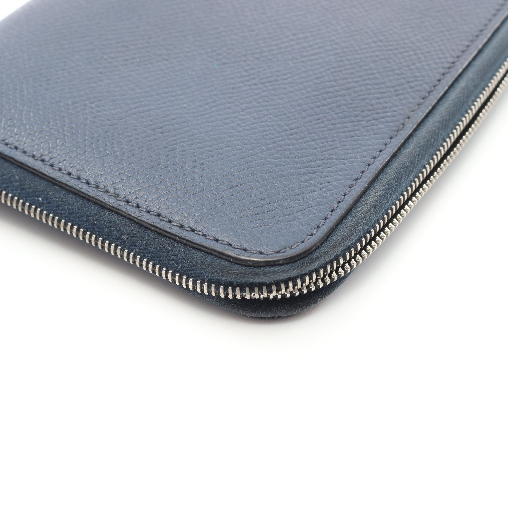 Hermes Hermes Azap Long Round Zipper Wallet Veau Epsom Navy Silver Hardware □N Engraved Size ONE SIZE - 10 Thumbnail