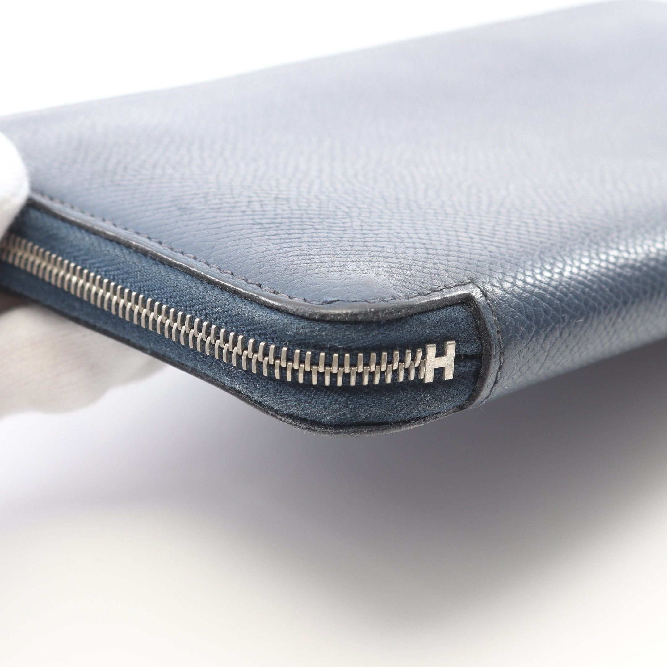 Hermes Hermes Azap Long Round Zipper Wallet Veau Epsom Navy Silver Hardware □N Engraved Size ONE SIZE - 7 Thumbnail