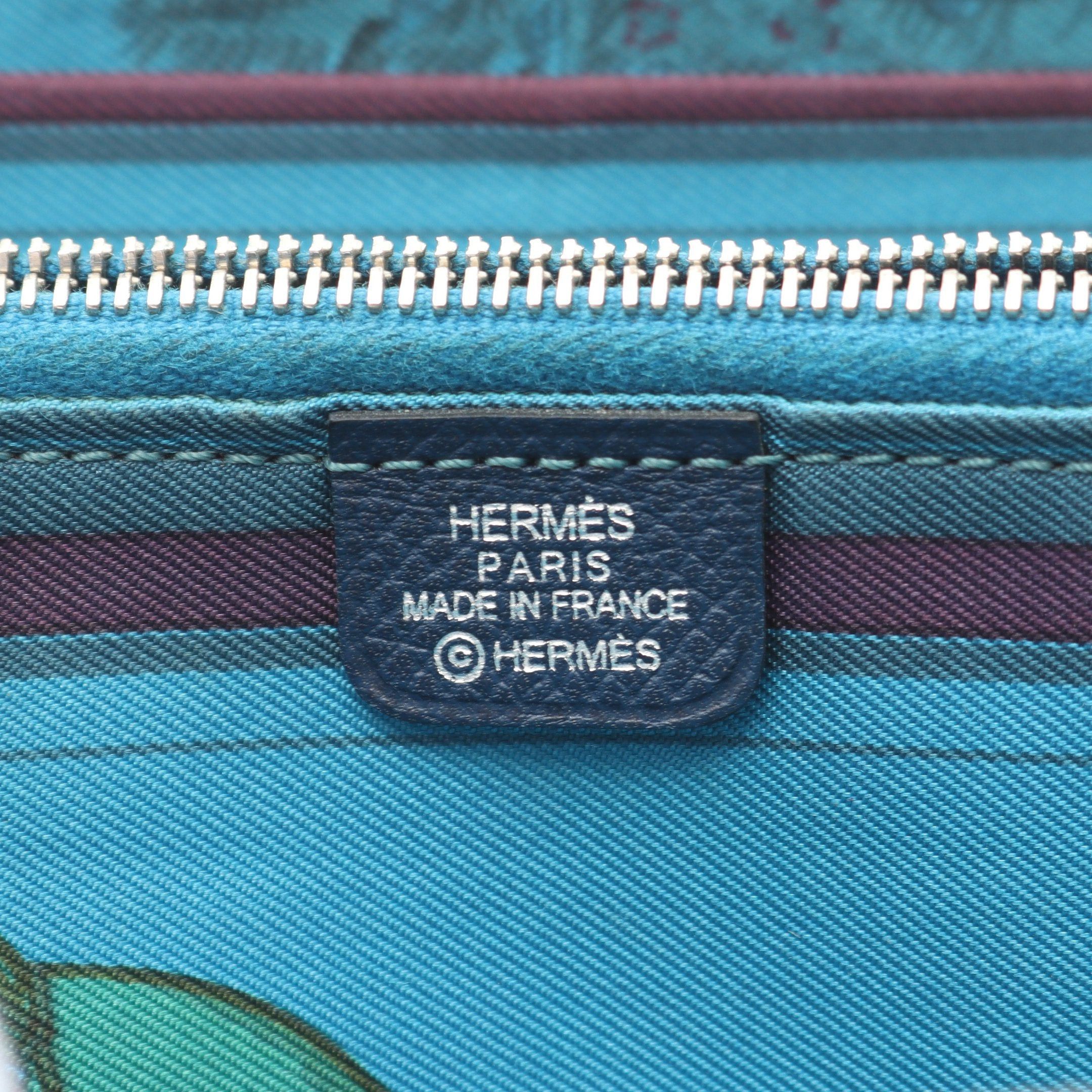 Hermes Hermes Azap Long Round Zipper Wallet Veau Epsom Navy Silver Hardware □N Engraved Size ONE SIZE - 4 Thumbnail