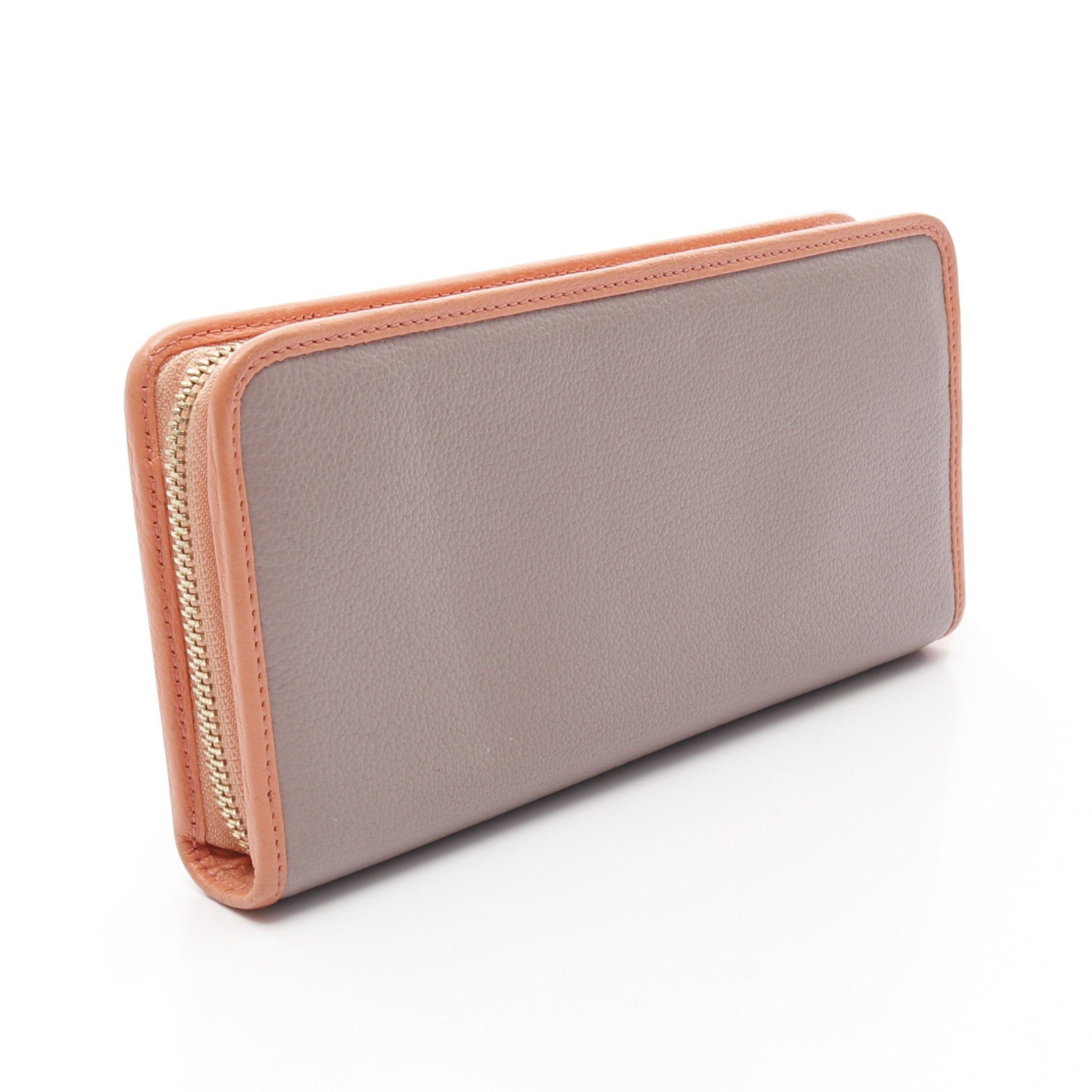 Loewe Loewe Anagram Round Zipper Long Wallet Leather Dusty Pink Coral Orange Size ONE SIZE - 2 Thumbnail
