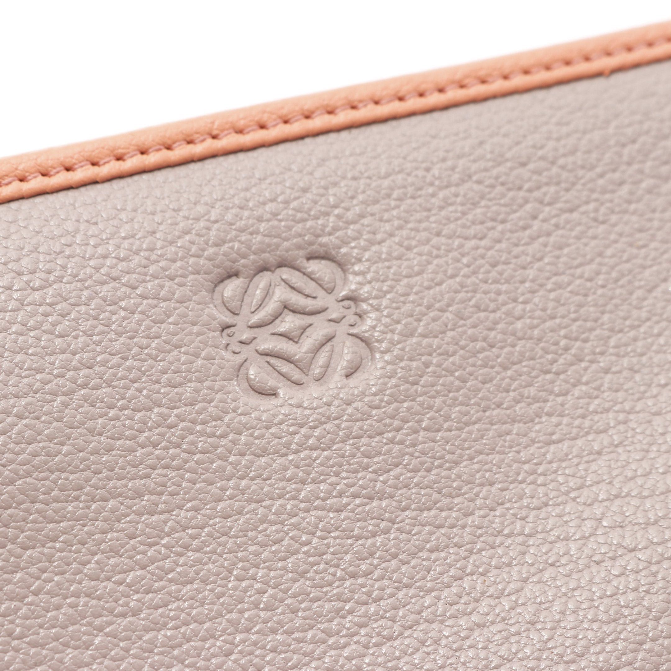 Loewe Loewe Anagram Round Zipper Long Wallet Leather Dusty Pink Coral Orange Size ONE SIZE - 9 Thumbnail