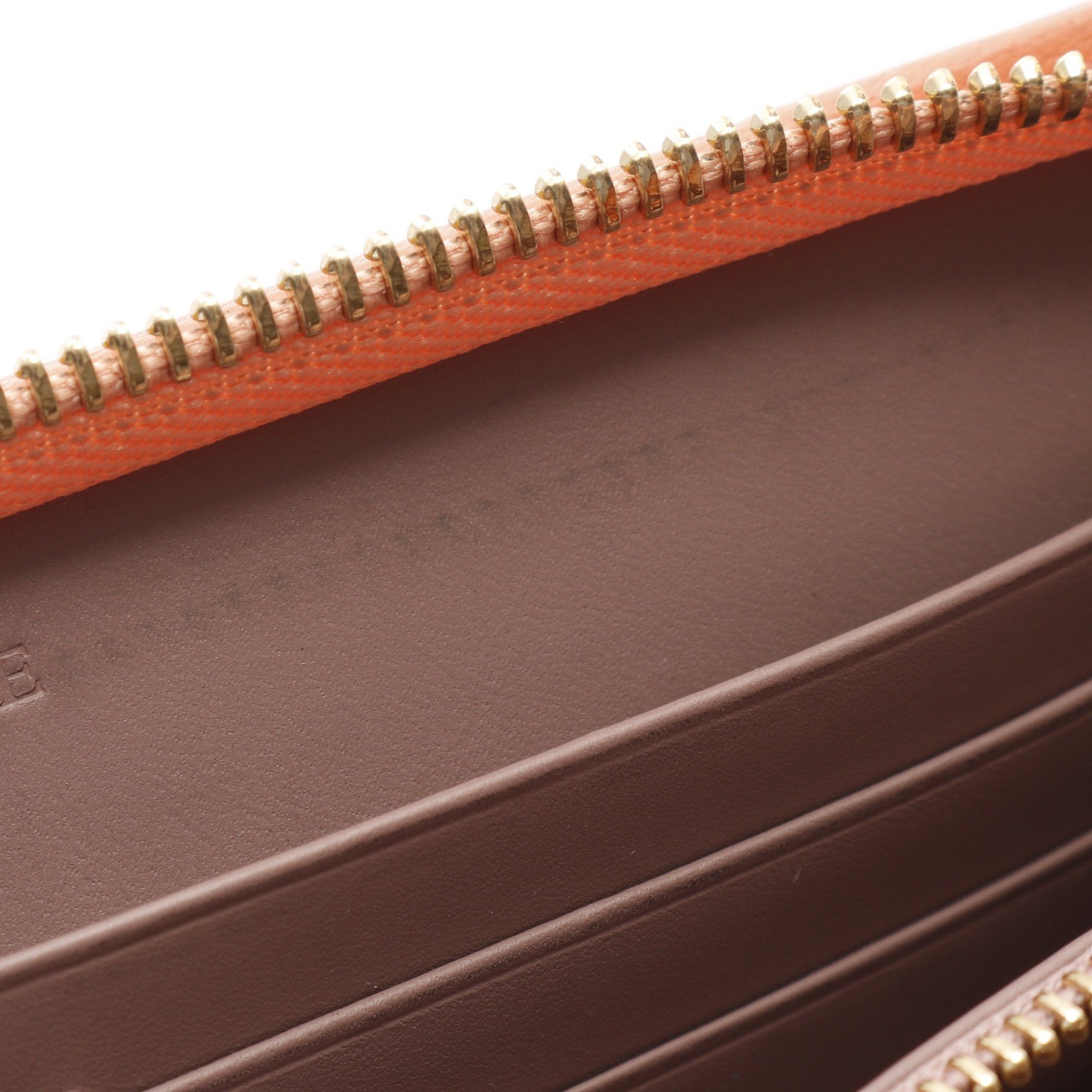 Loewe Loewe Anagram Round Zipper Long Wallet Leather Dusty Pink Coral Orange Size ONE SIZE - 6 Thumbnail