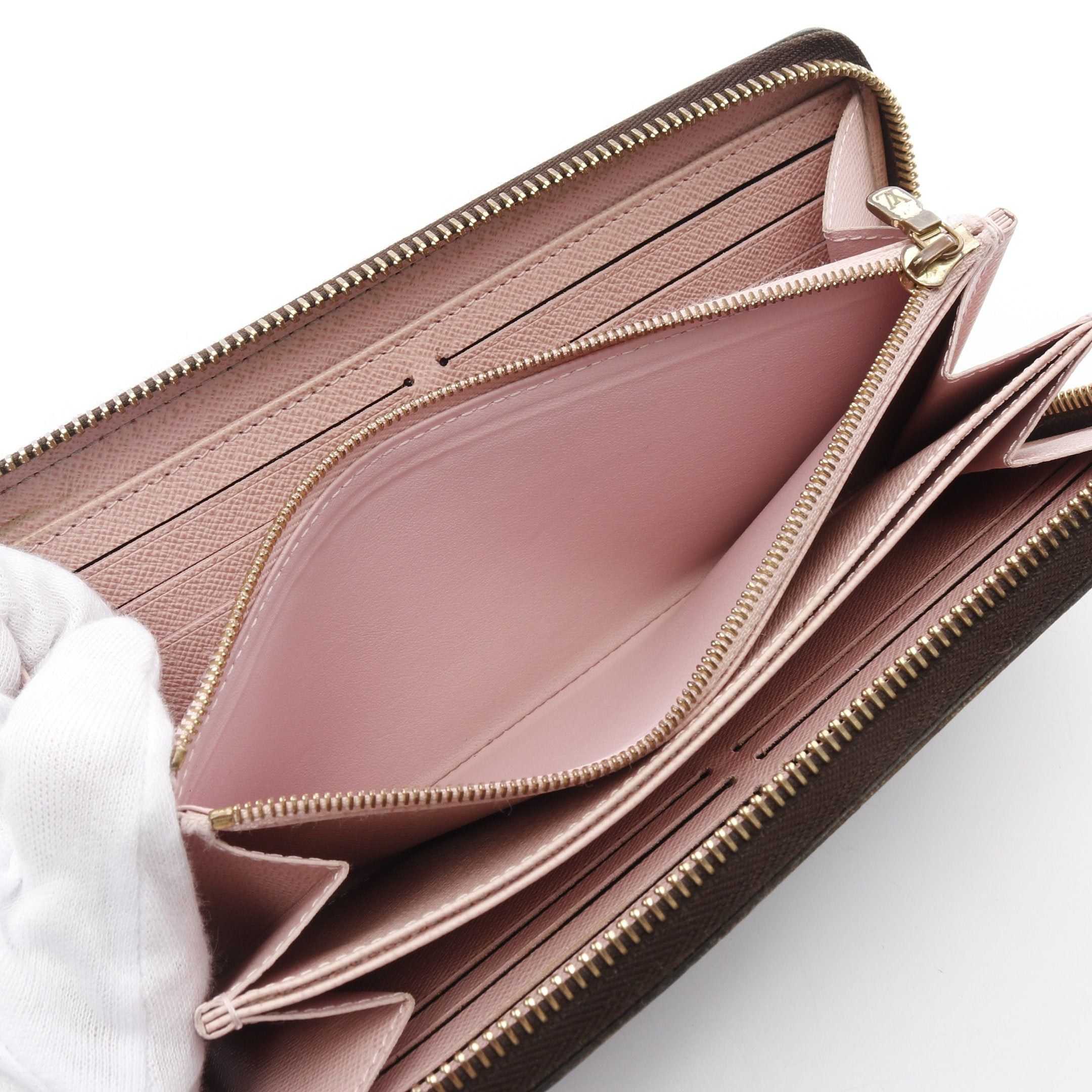 Louis Vuitton Louis Vuitton Zippy Wallet Damier Ebene Rose Ballerine Round Zipper Long Brown Size ONE SIZE - 6 Thumbnail