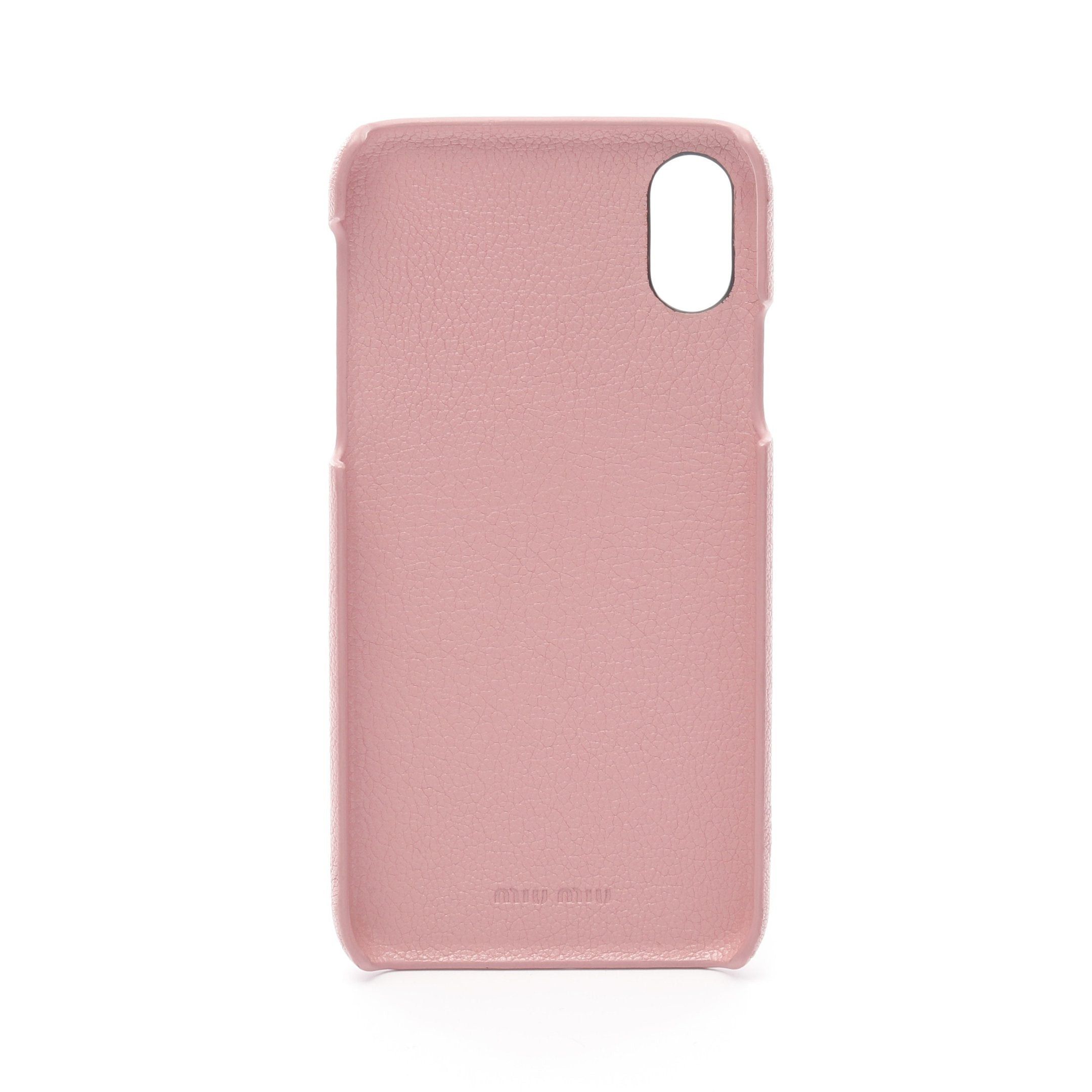 Miu Miu Miu Miu Madras Star Ring Iphone Case Leather Pink Size ONE SIZE - 2 Thumbnail