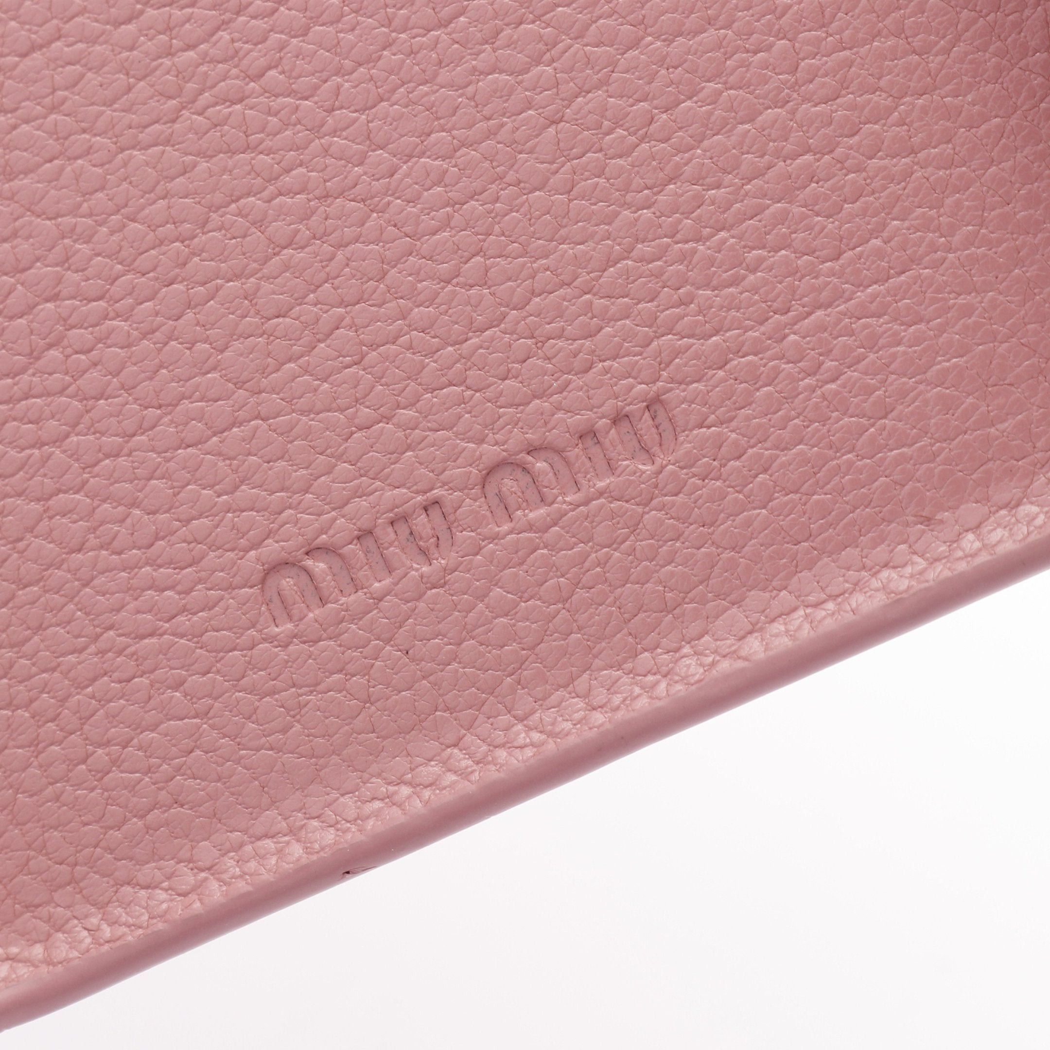 Miu Miu Miu Miu Madras Star Ring Iphone Case Leather Pink Size ONE SIZE - 3 Thumbnail