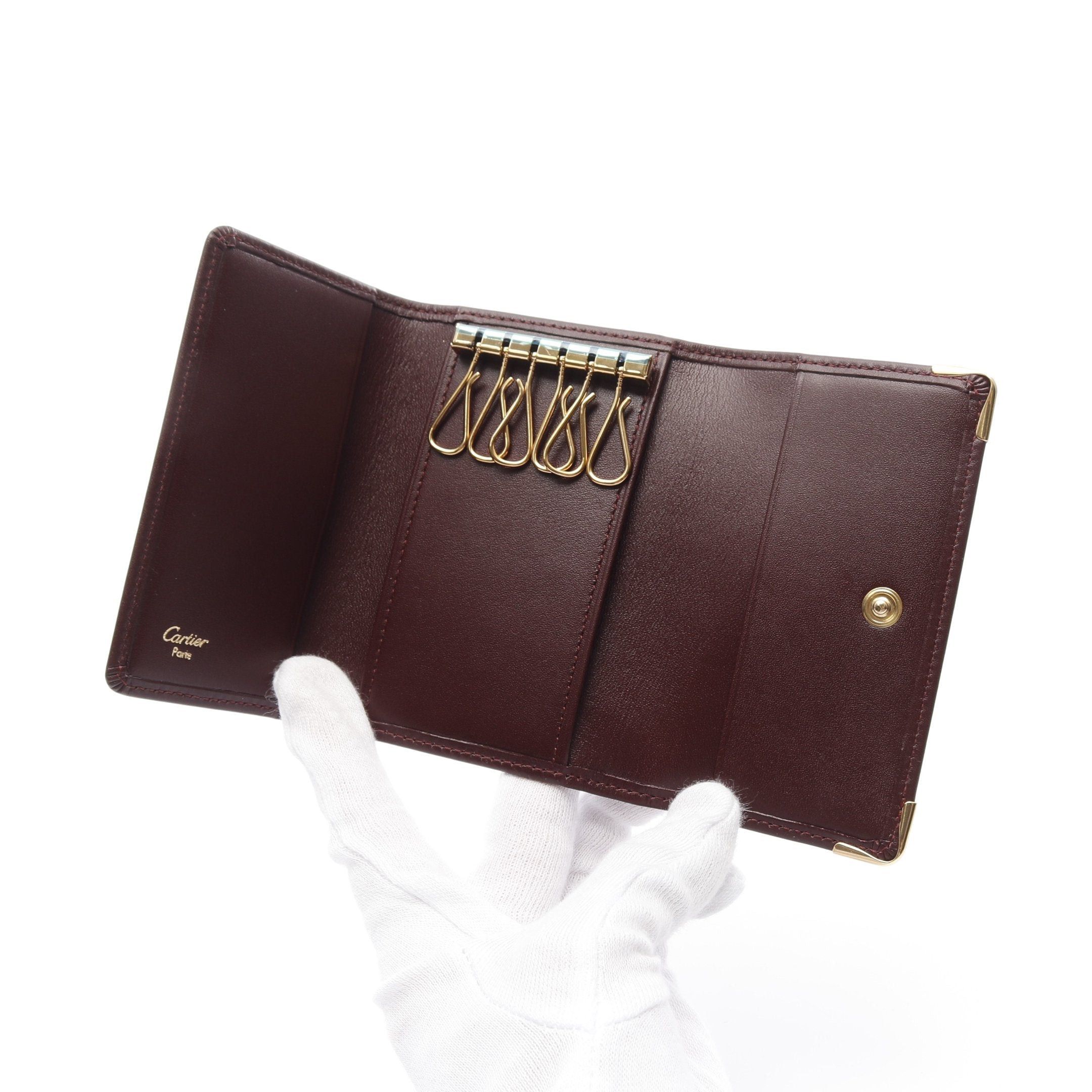 Cartier Cartier Mast Line 6 Key Case Leather Bordeaux Size ONE SIZE - 3 Thumbnail