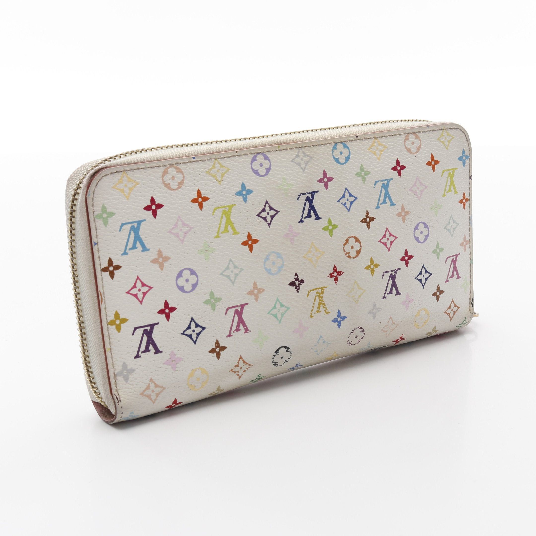 Louis Vuitton Zippy Wallet Monogram Multicolor Bron Rich Round Zipper Long White