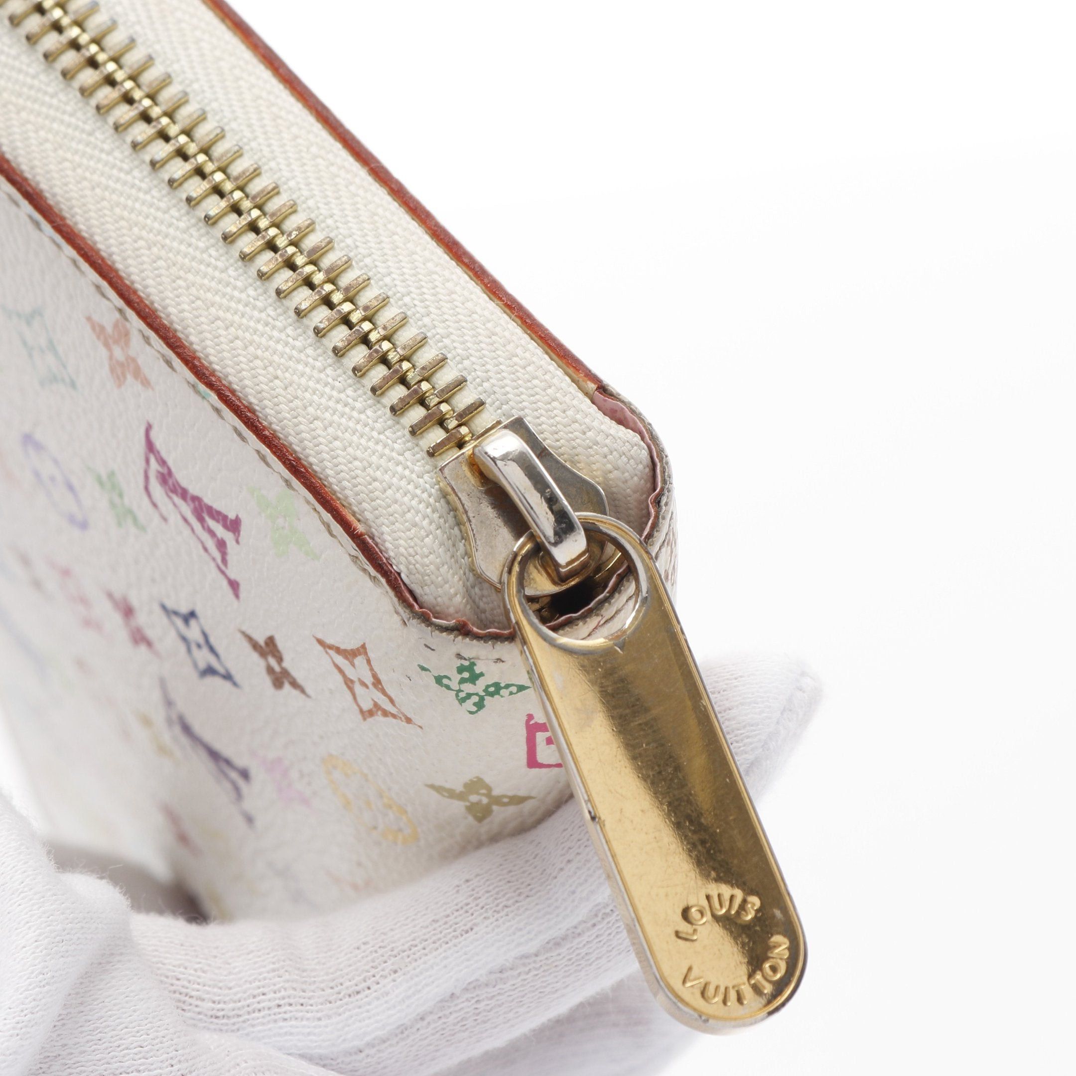 Louis Vuitton Zippy Wallet Monogram Multicolor Bron Rich Round Zipper Long White