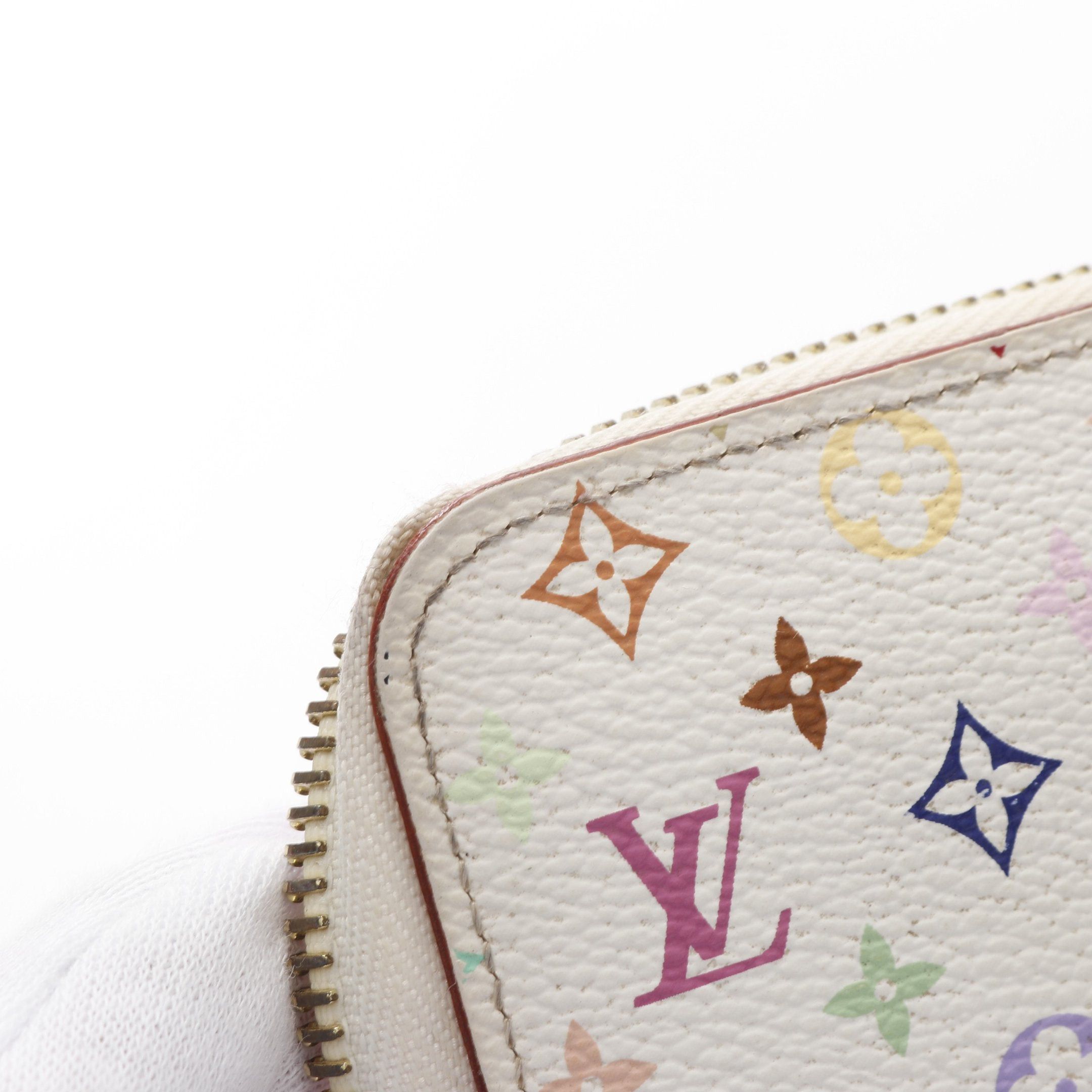 Louis Vuitton Zippy Wallet Monogram Multicolor Bron Rich Round Zipper Long White
