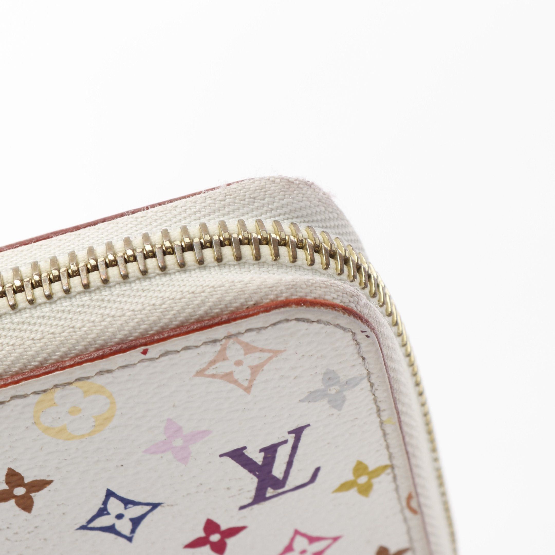 Louis Vuitton Zippy Wallet Monogram Multicolor Bron Rich Round Zipper Long White
