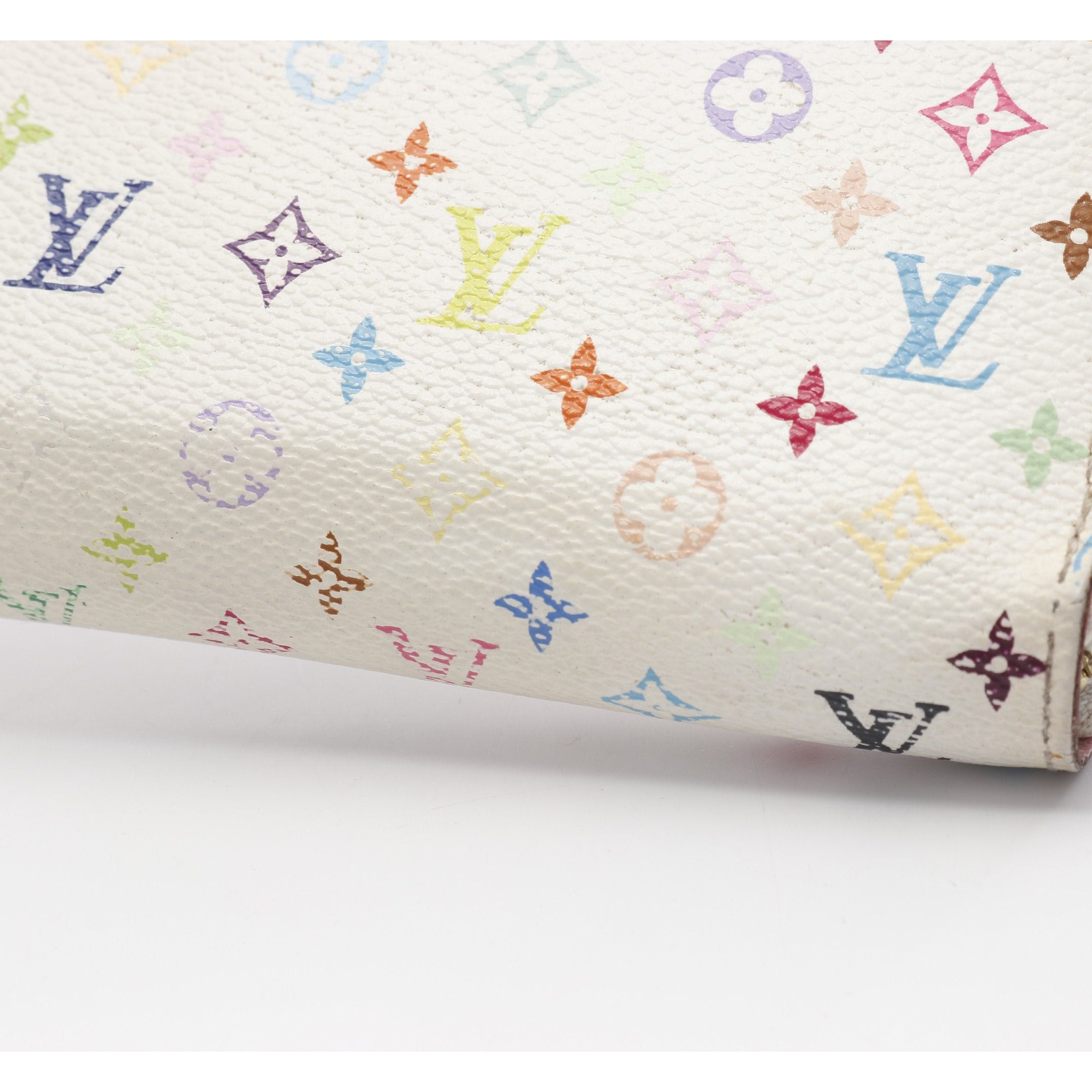 Louis Vuitton Zippy Wallet Monogram Multicolor Bron Rich Round Zipper Long White