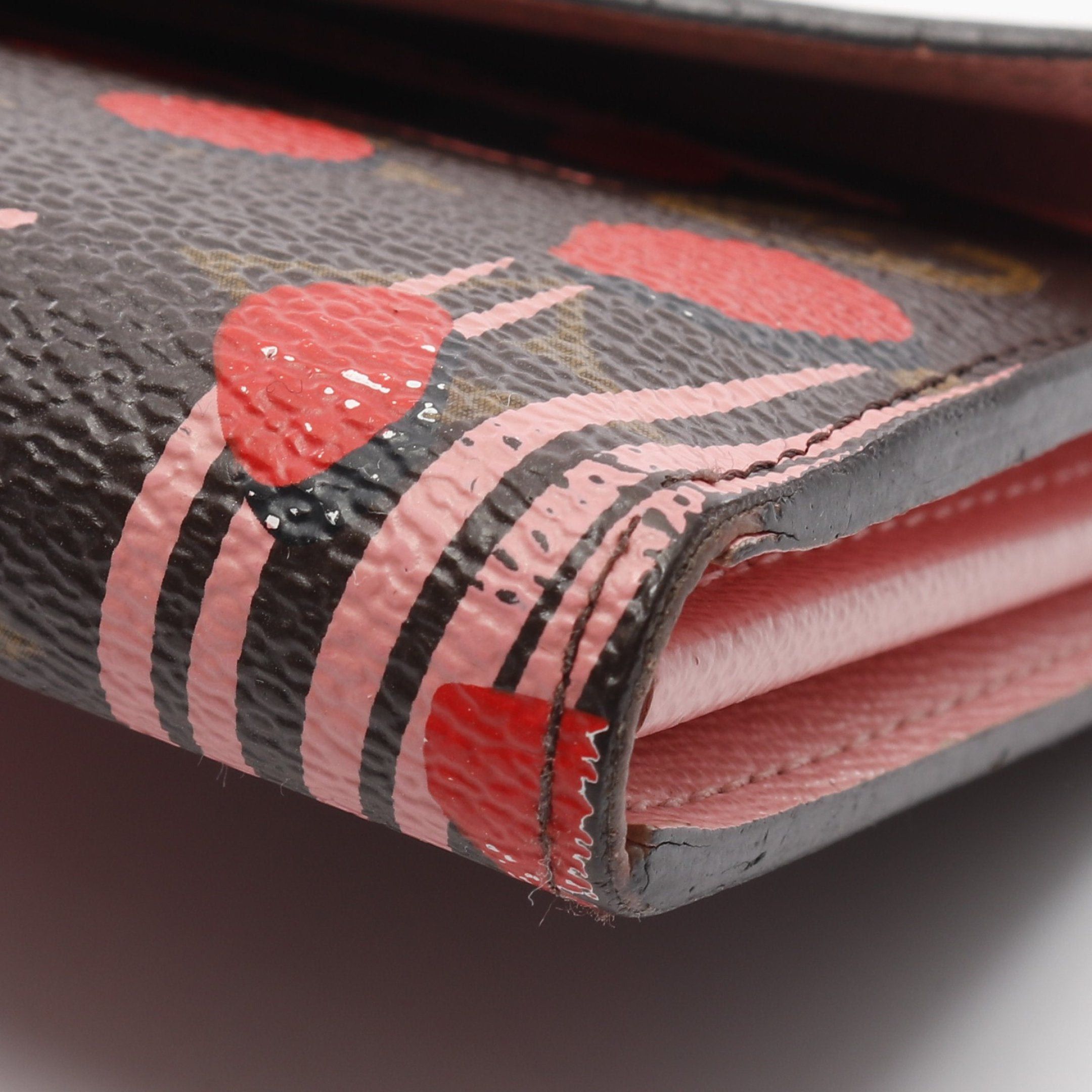 Louis Vuitton Louis Vuitton Portefeuil Sara Monogram Jungle Dot Sugar Pink Poppy Bi-Fold Long Wallet Brown Multicolor Size ONE SIZE - 11 Thumbnail