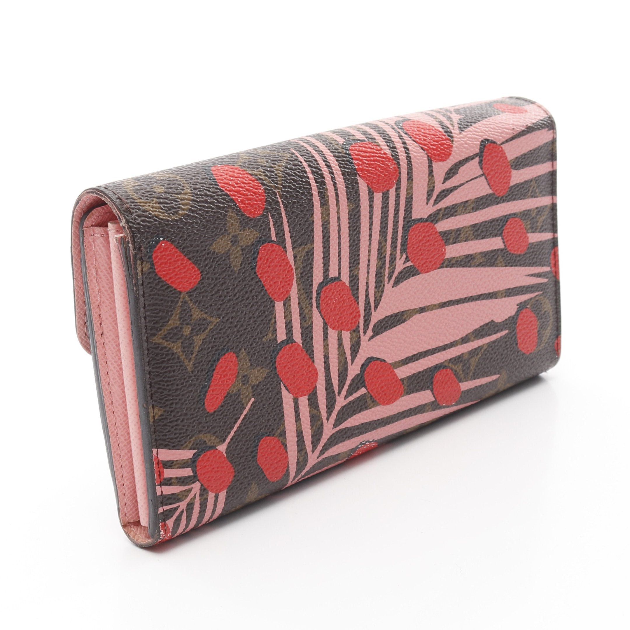 Louis Vuitton Louis Vuitton Portefeuil Sara Monogram Jungle Dot Sugar Pink Poppy Bi-Fold Long Wallet Brown Multicolor Size ONE SIZE - 2 Thumbnail