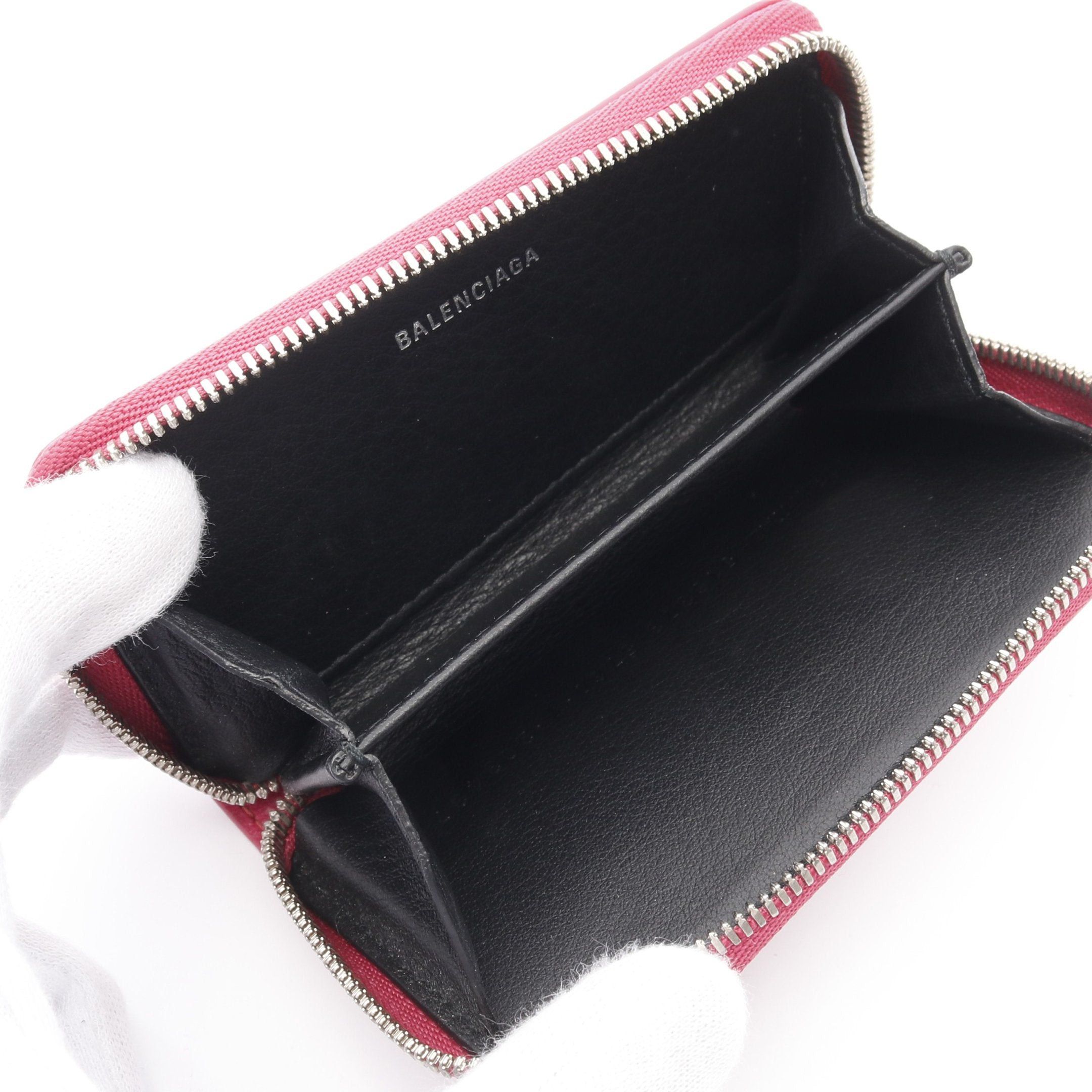 Balenciaga Balenciaga Everyday Coin Purse Leather Pink Purple Size ONE SIZE - 3 Thumbnail