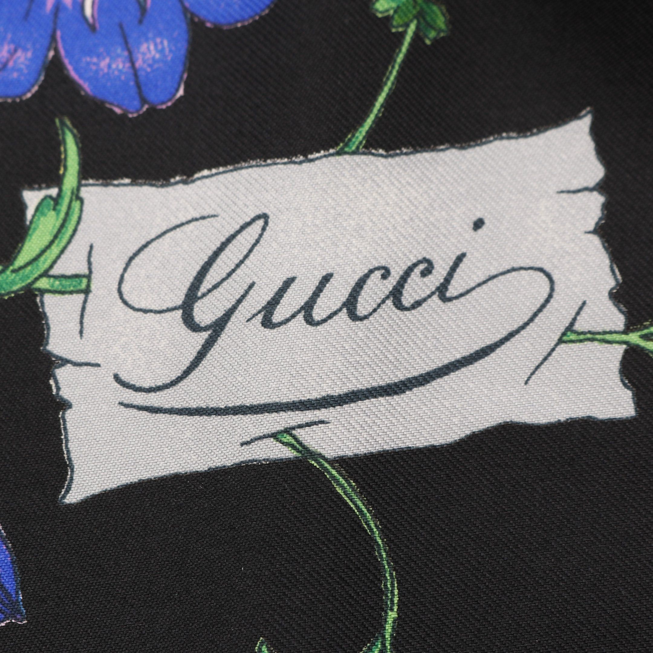 Gucci Gucci Flora Scarf Silk Black Multicolor Size ONE SIZE - 2 Thumbnail
