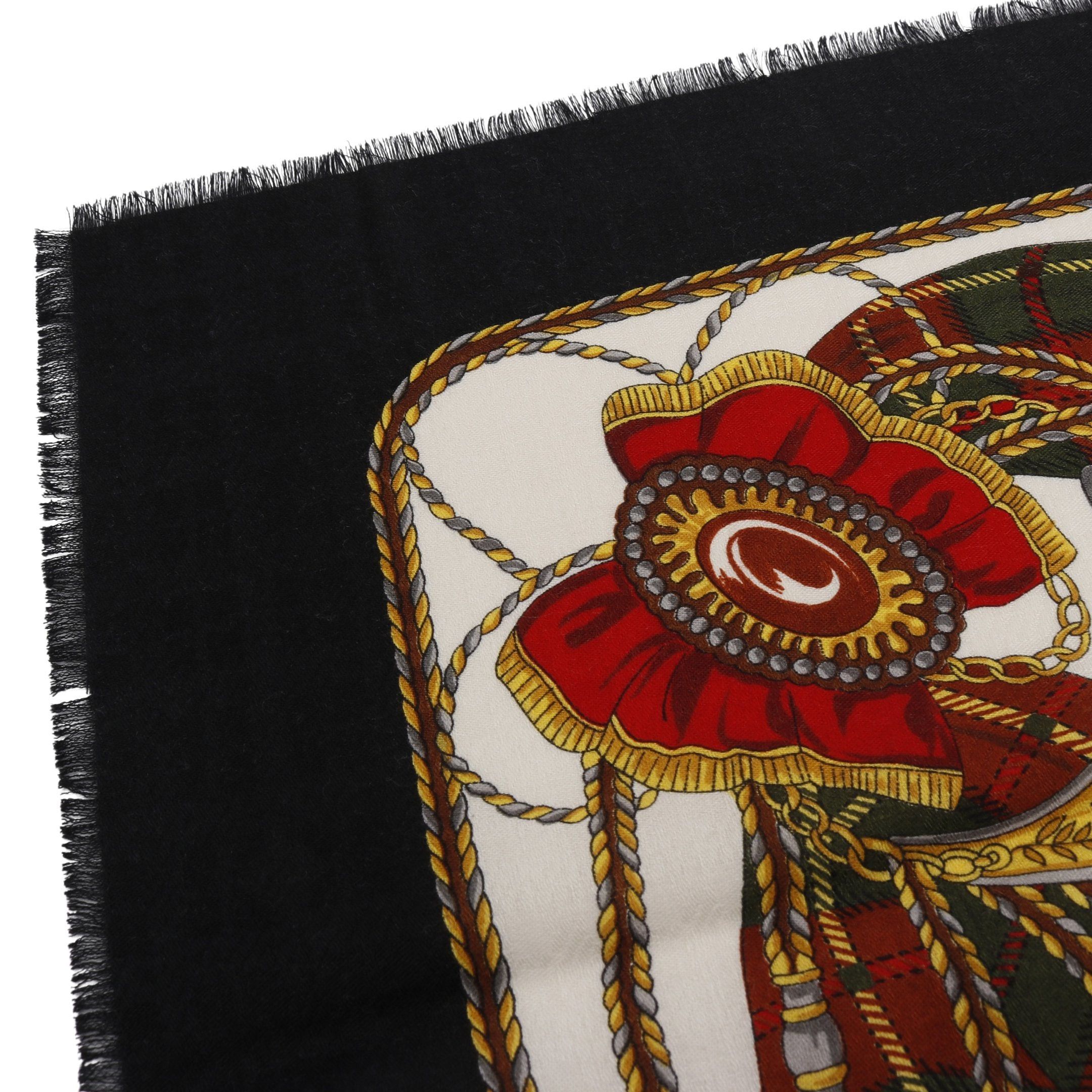 Gucci Gucci Stall Wool Silk Black Off White Multicolor Size ONE SIZE - 6 Thumbnail