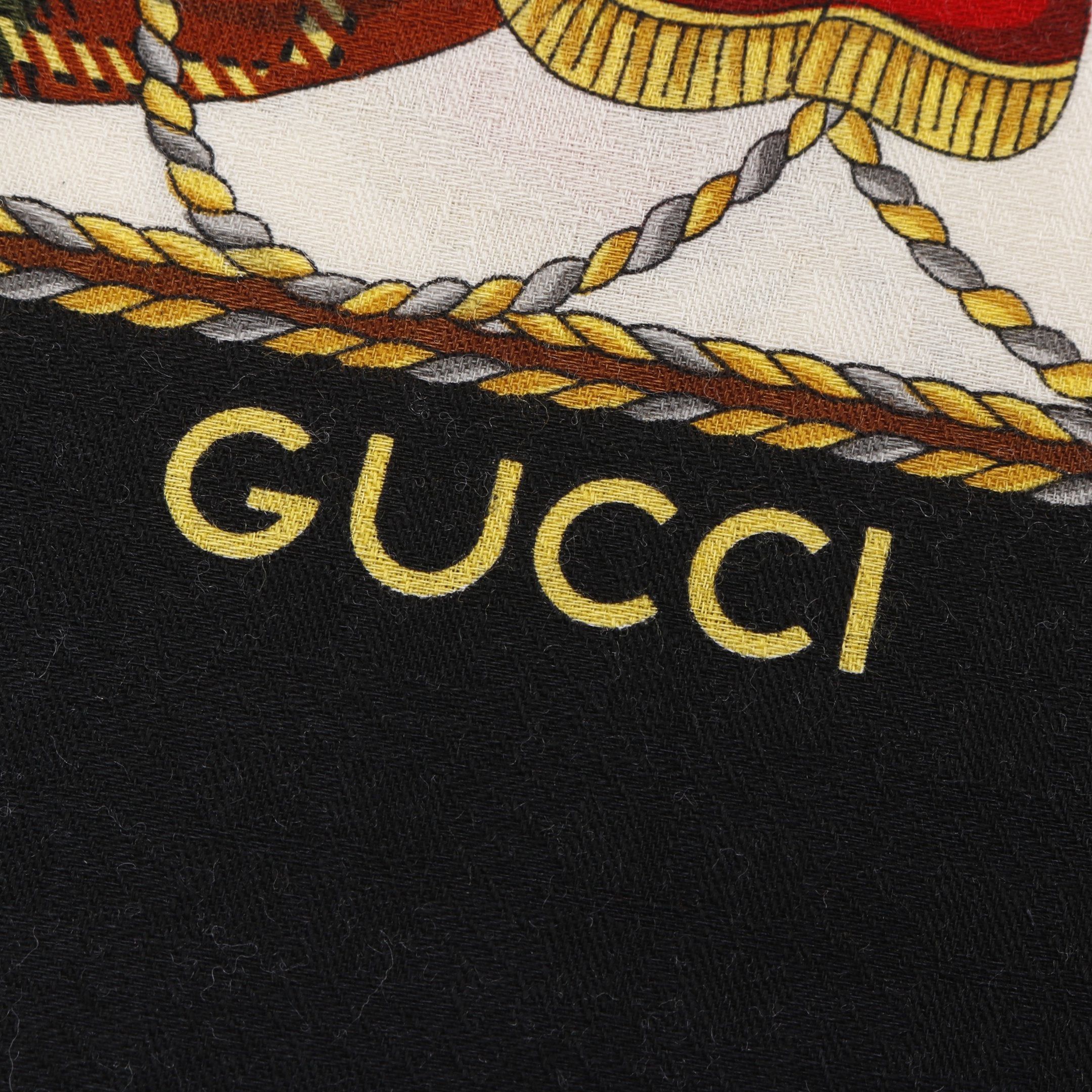 Gucci Gucci Stall Wool Silk Black Off White Multicolor Size ONE SIZE - 2 Thumbnail