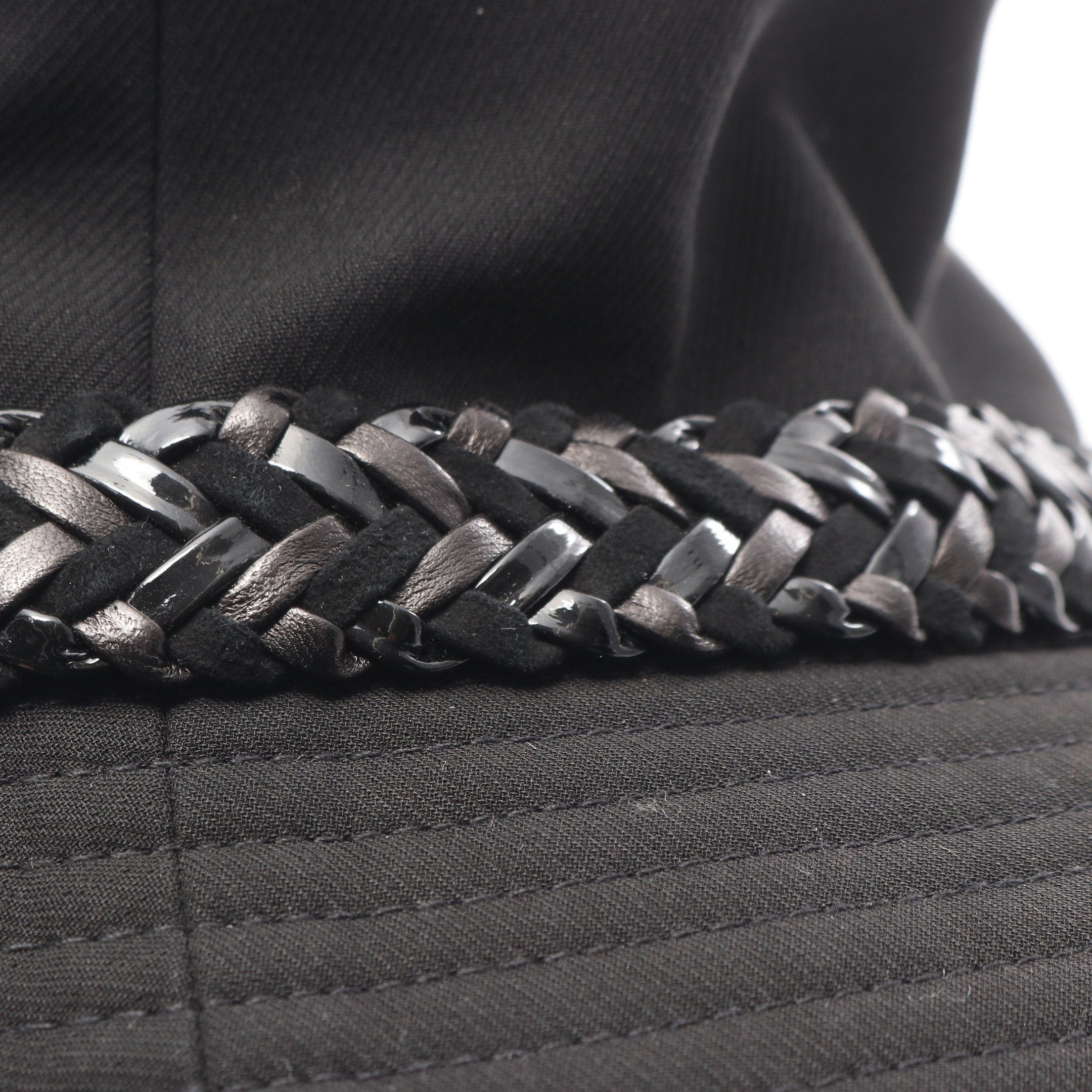 Hermes Hermes Hat Cotton Leather Black Size ONE SIZE - 8 Thumbnail