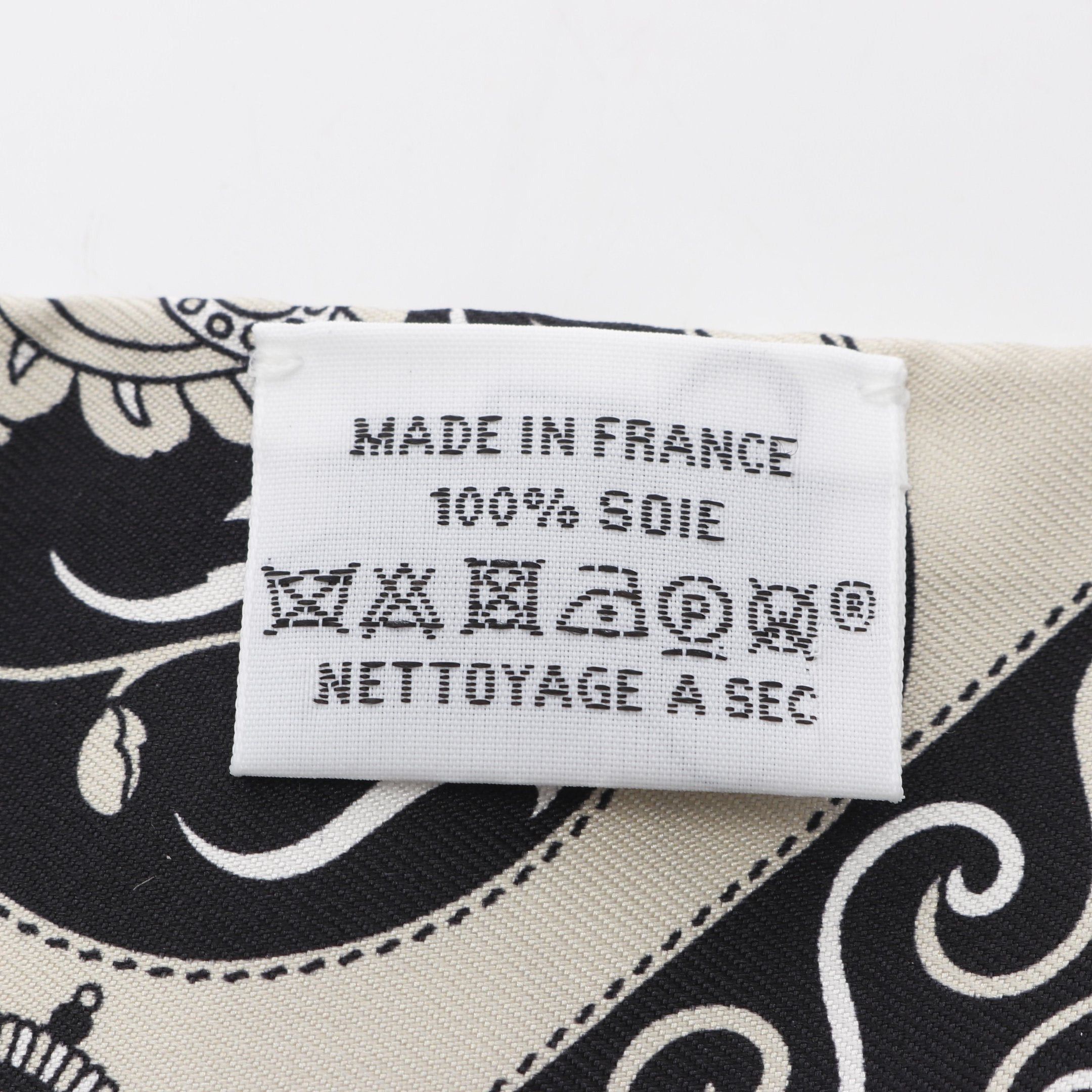 Hermes Hermes Twilly Festival Des Amazones Ribbon Scarf Silk Beige Black White Size ONE SIZE - 3 Thumbnail