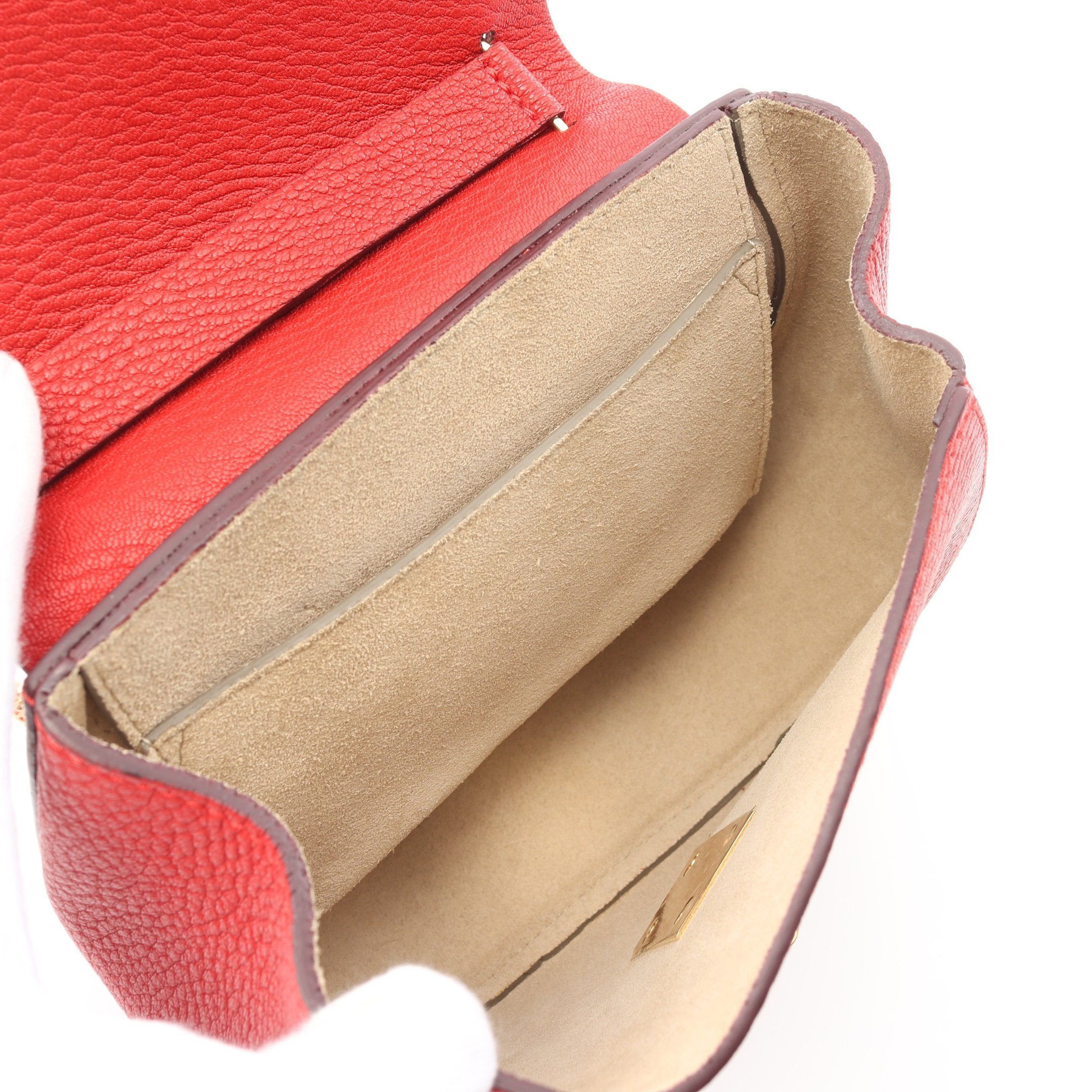 Chloe Chloe Drew Chain Shoulder Bag Leather Red Size ONE SIZE - 3 Thumbnail
