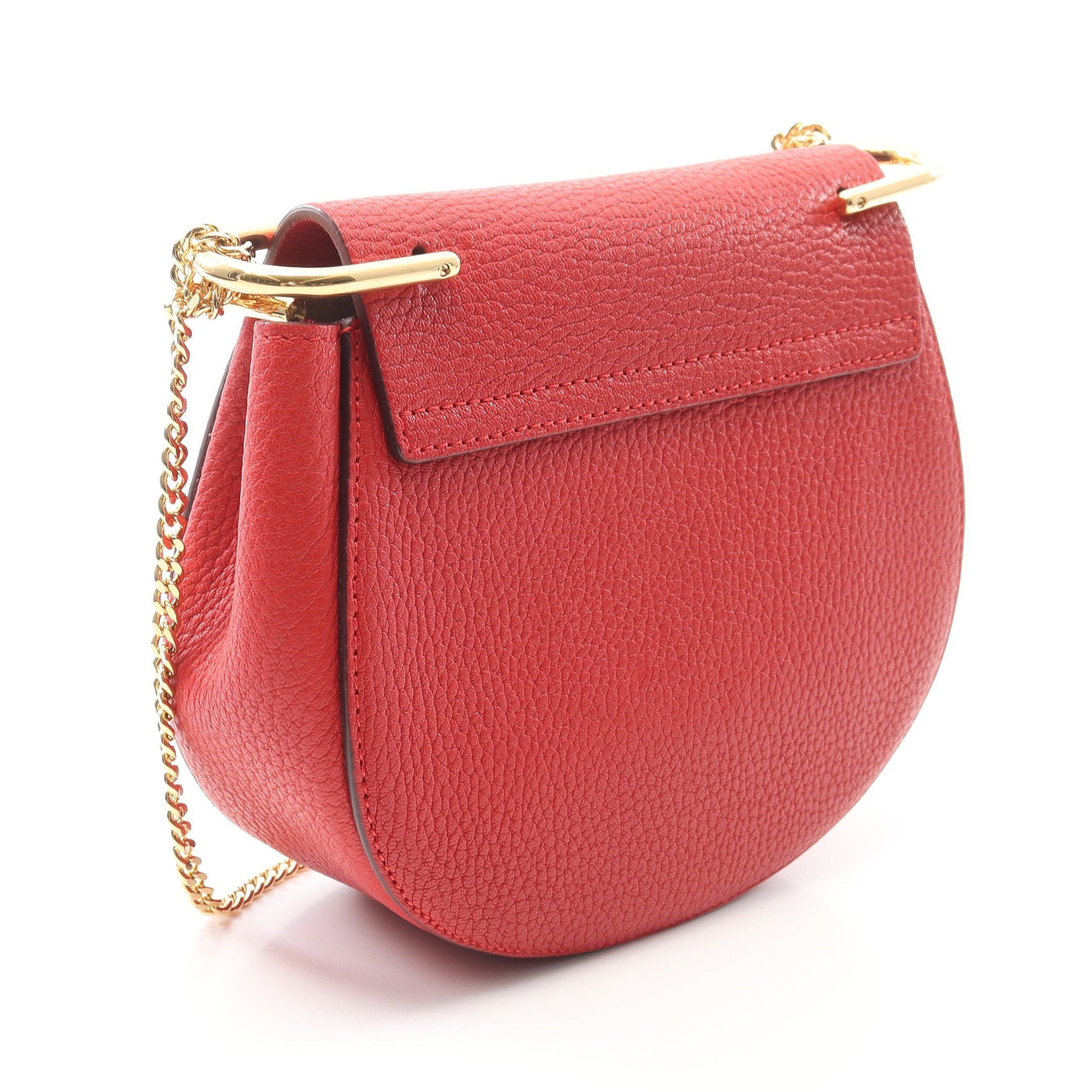 Chloe Chloe Drew Chain Shoulder Bag Leather Red Size ONE SIZE - 2 Thumbnail