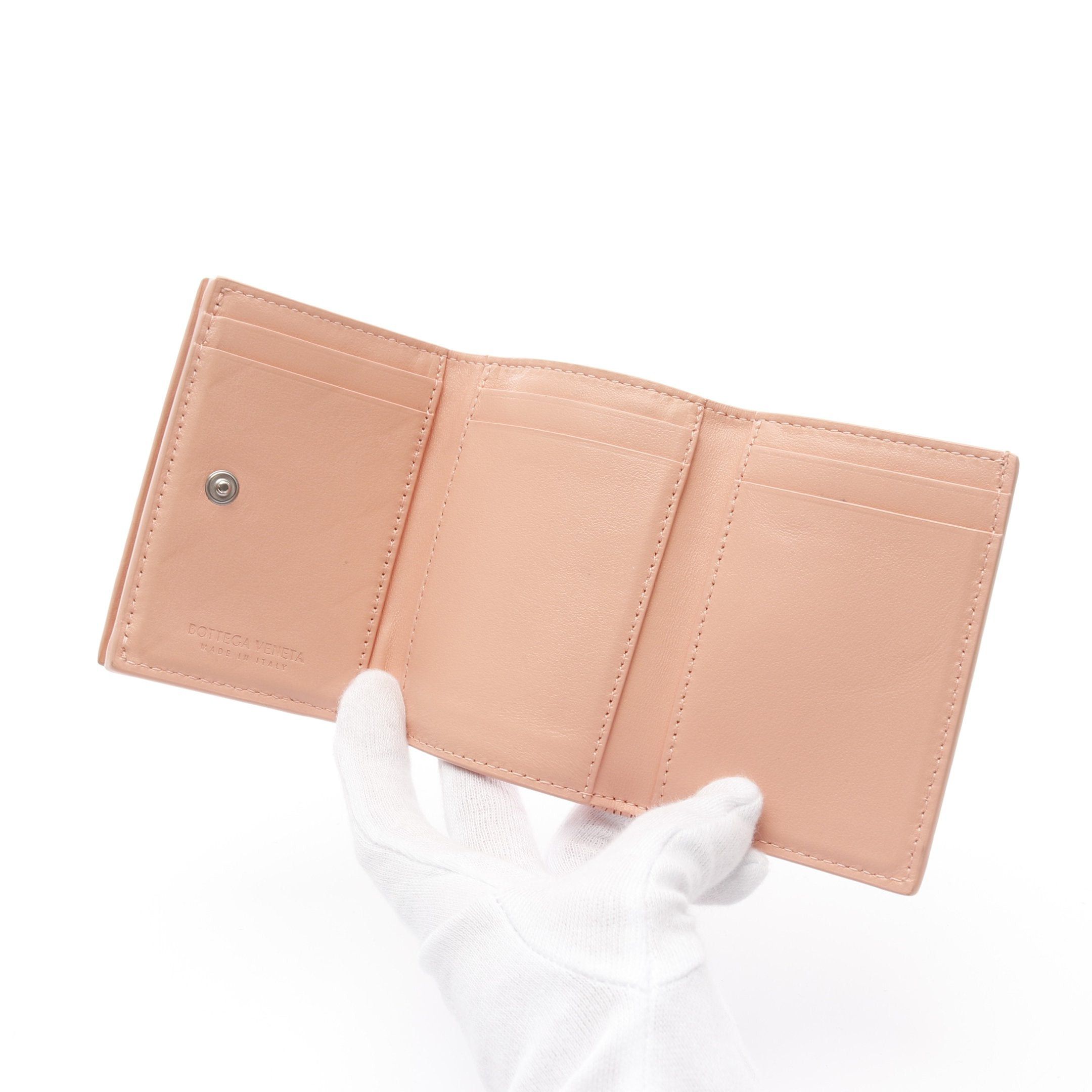 Bottega Veneta Bottega Veneta Intrecciato Trifold Wallet Leather Coral Orange Size ONE SIZE - 3 Thumbnail