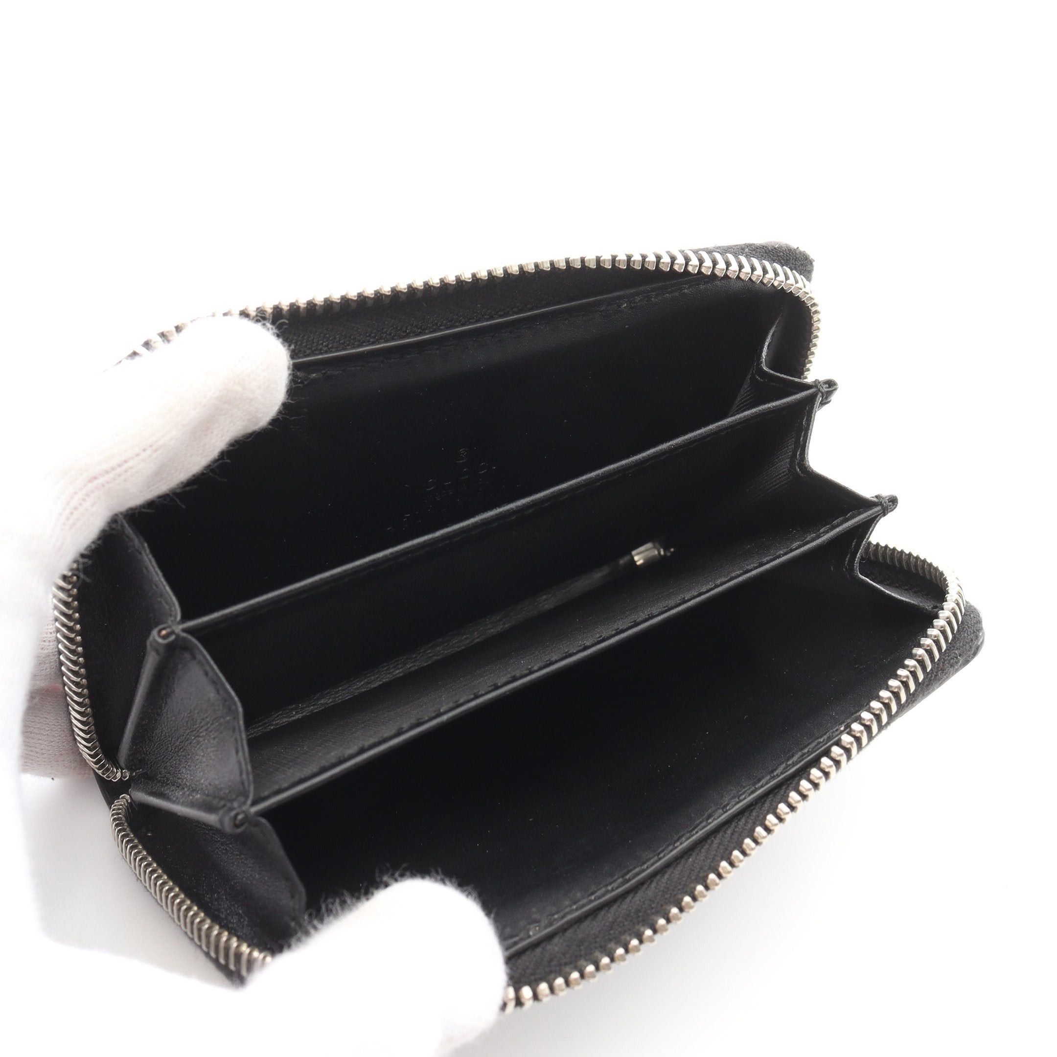 Gucci Gucci Gg Supreme Round Zipper Wallet Coin Purse Leather Beige Black Size ONE SIZE - 3 Thumbnail