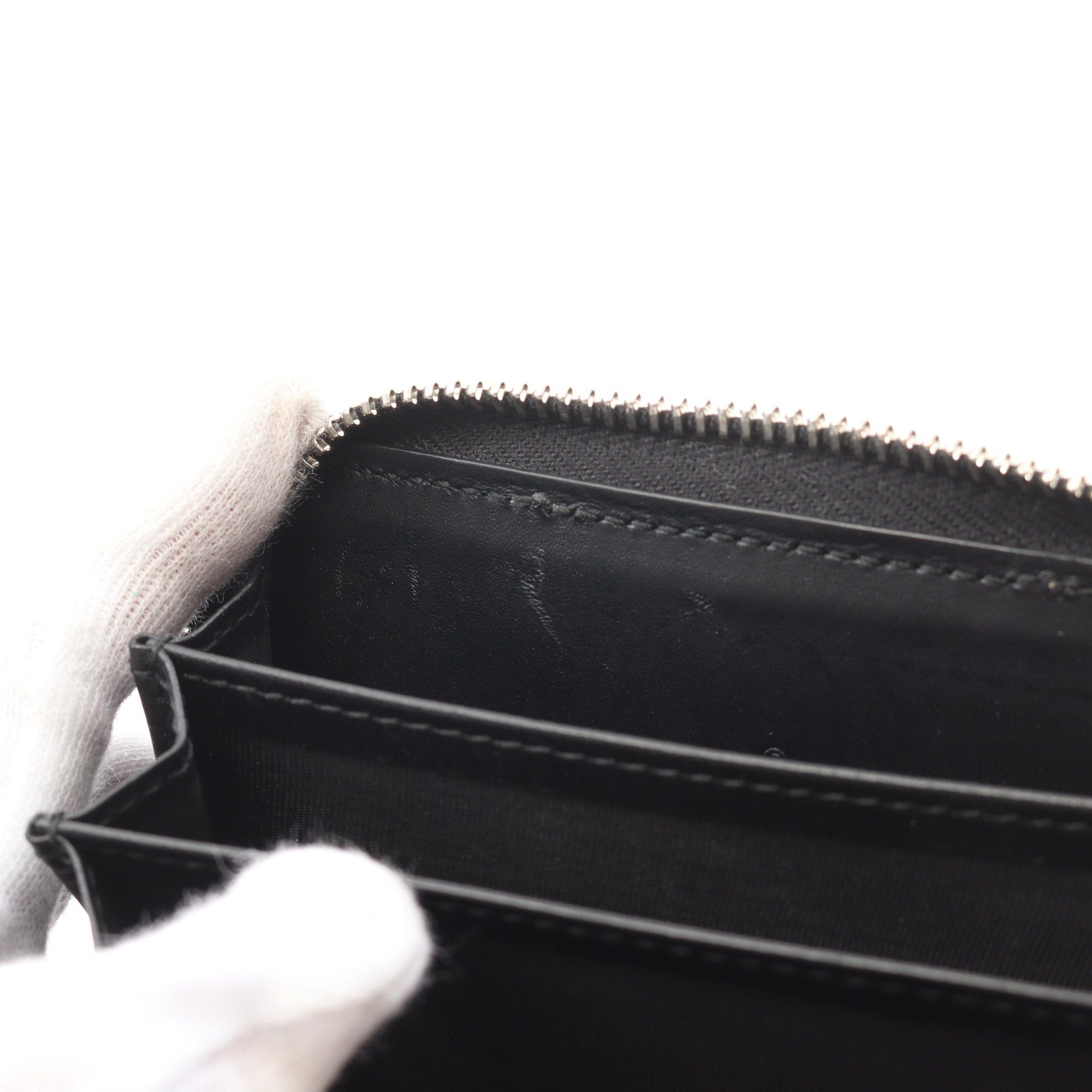 Gucci Gucci Gg Supreme Round Zipper Wallet Coin Purse Leather Beige Black Size ONE SIZE - 5 Thumbnail