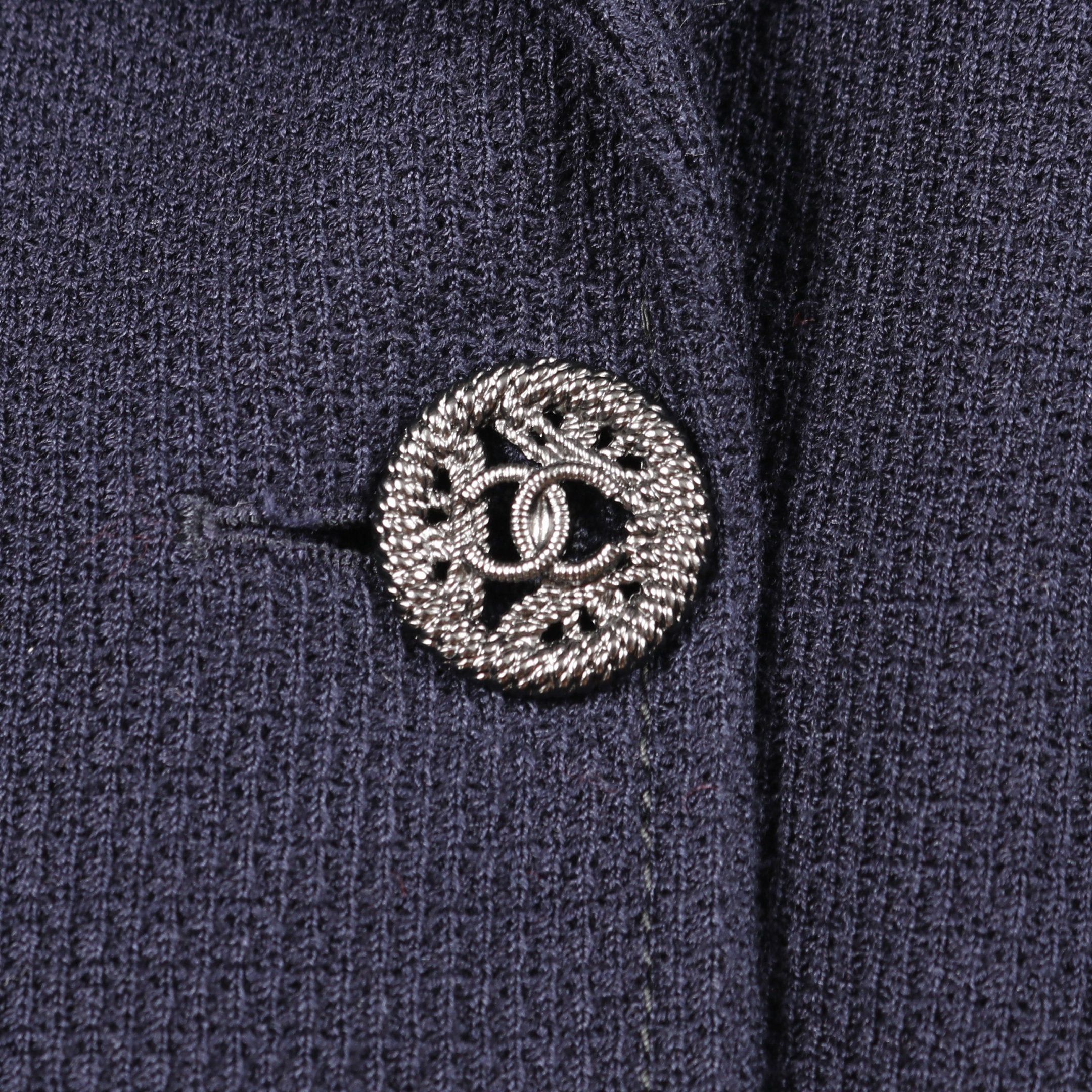 Chanel Chanel Tailored Jacket Cotton Navy Size ONE SIZE - 7 Thumbnail