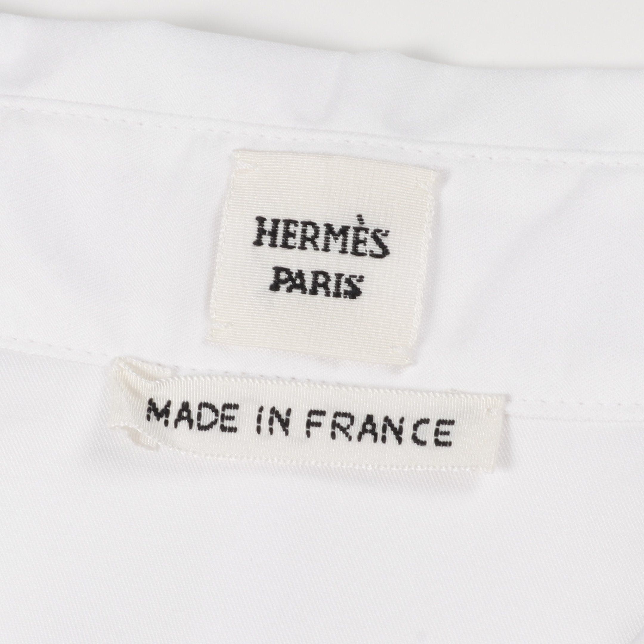 Hermes Hermes Dolman Sleeve Shirt Dress Long Cotton White Size ONE SIZE - 3 Thumbnail