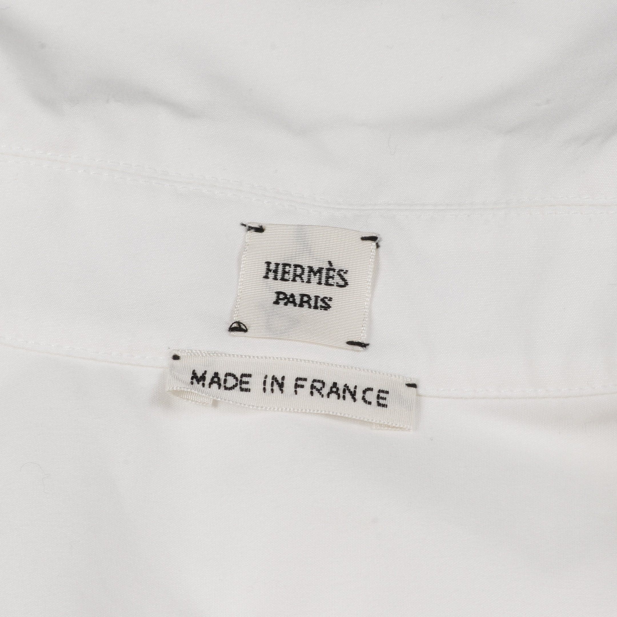 Hermes Hermes Shirt Dress No Sleeve Cotton White Size ONE SIZE - 3 Thumbnail
