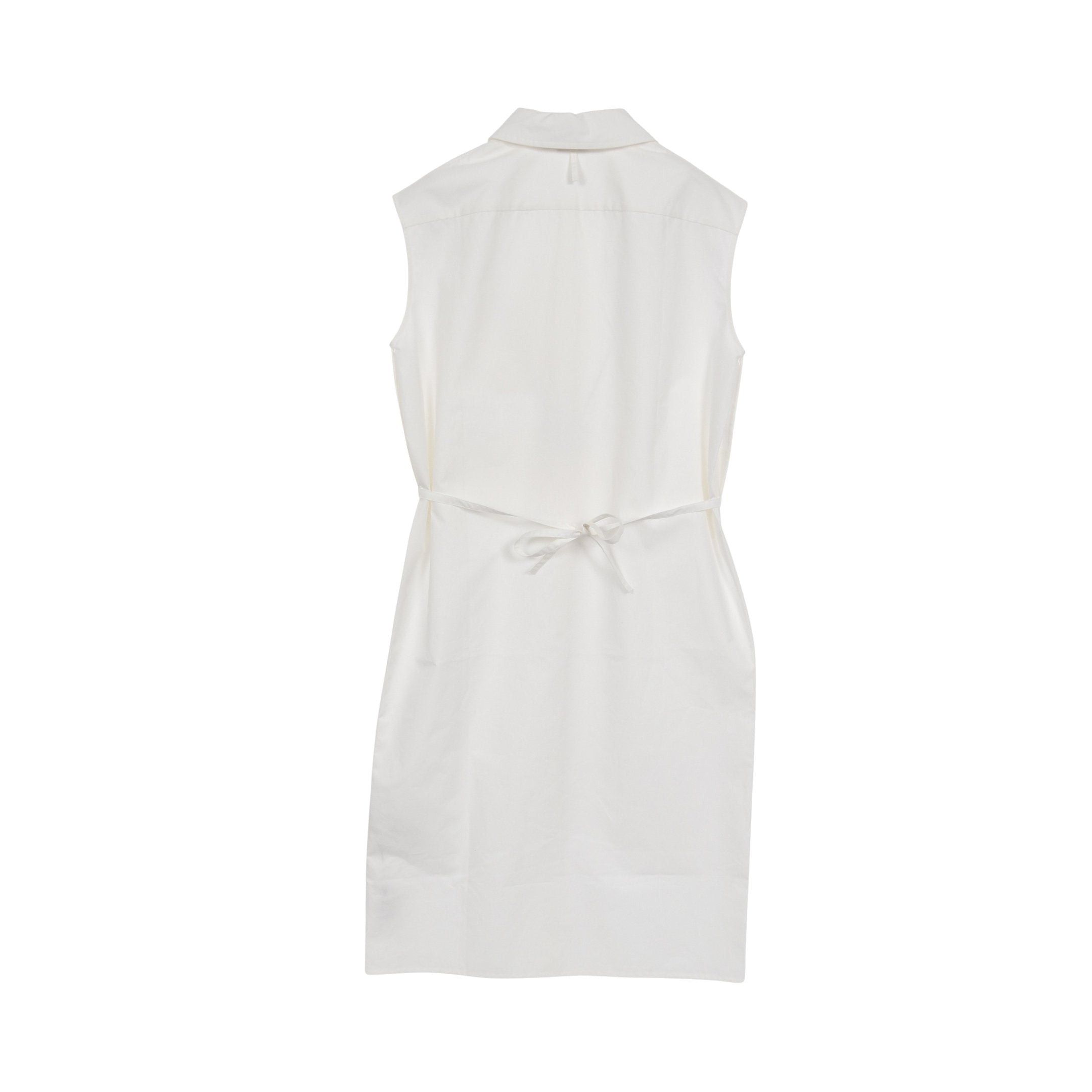 Hermes Hermes Shirt Dress No Sleeve Cotton White Size ONE SIZE - 2 Thumbnail
