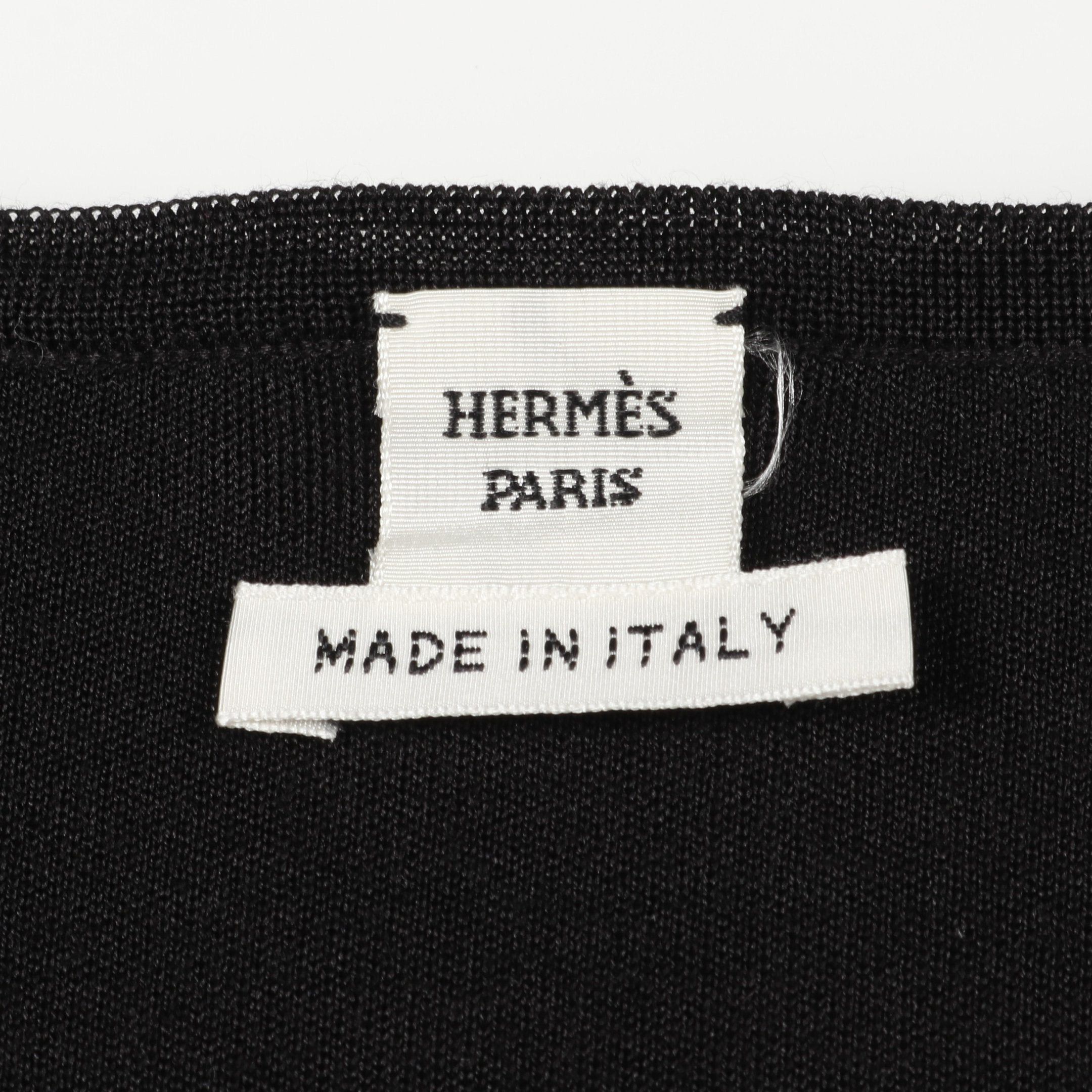 Hermes Hermes One Piece Knit Dress Silk Black Color-Block Size ONE SIZE - 3 Thumbnail