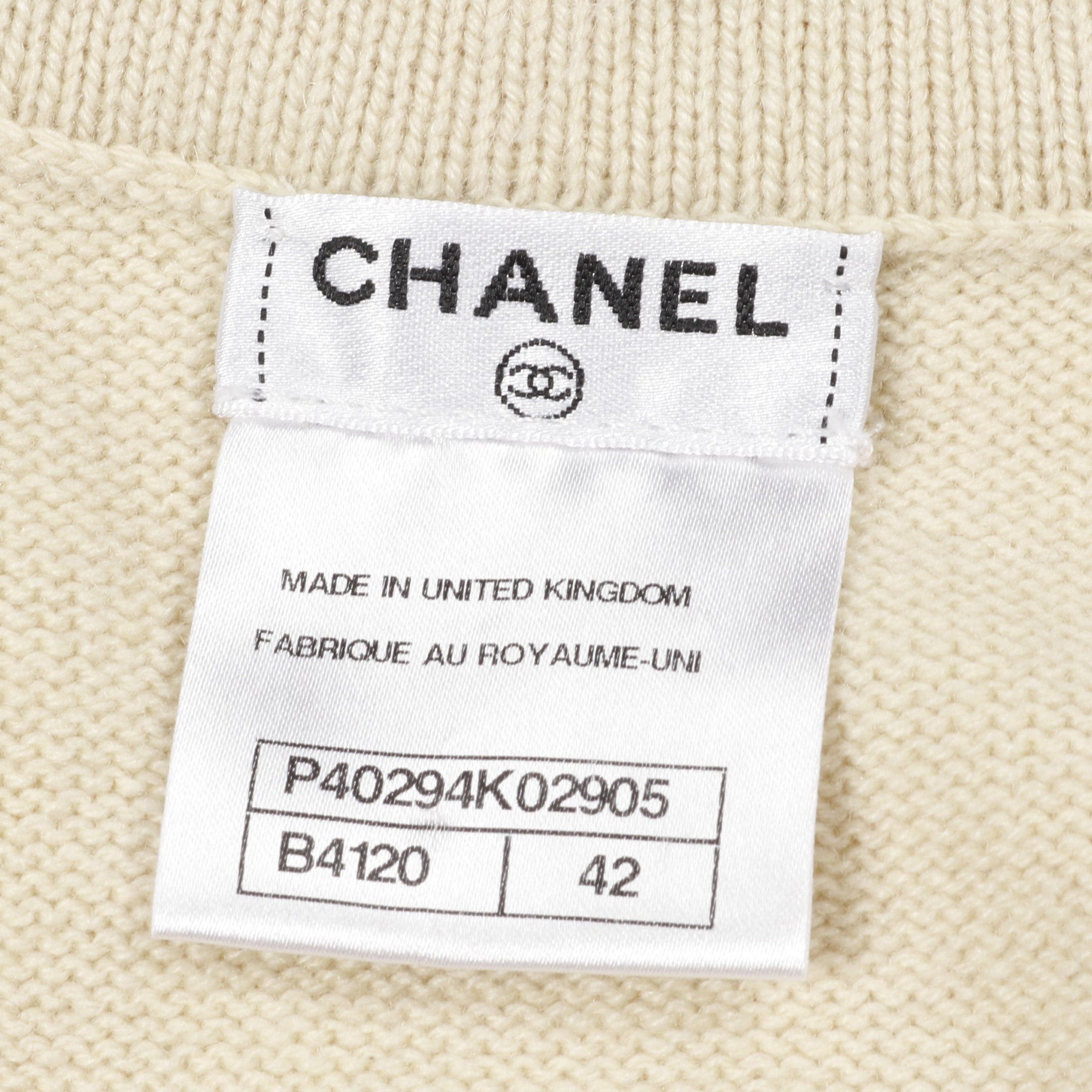 Chanel Chanel Cardigan Cashmere Khaki Beige Pink Size ONE SIZE - 3 Thumbnail